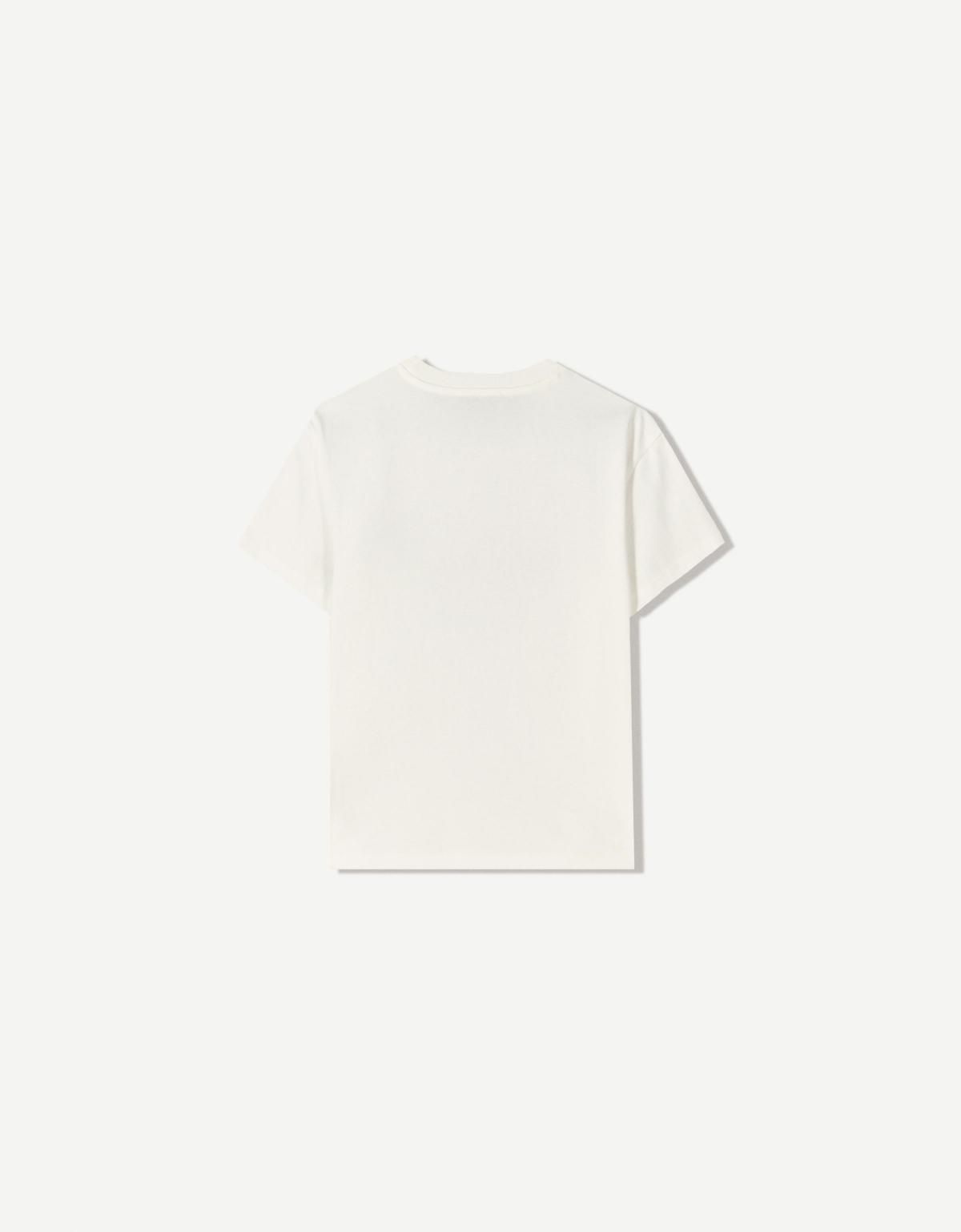 버쉬카 프린트 베이직 반팔 티셔츠 7599/360 OFF WHITE - 상세 이미지 5