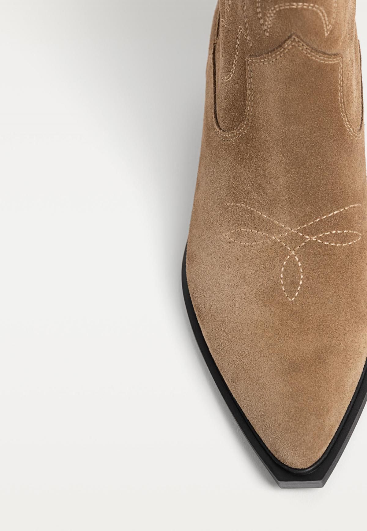 스트라디바리우스 웨스턴 스플릿레더 앵클부츠 베이지 9405/570 BEIGE - 상세 이미지 2