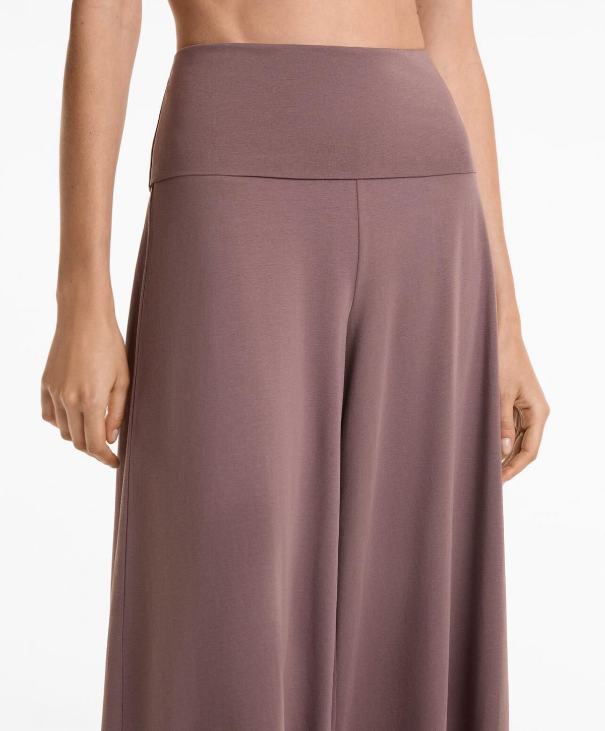 오이쇼 트렌디 폴드오버 웨이스트 코튼 블렌드 팔라조 와이드 팬츠 3363/736 - 상세 이미지 5