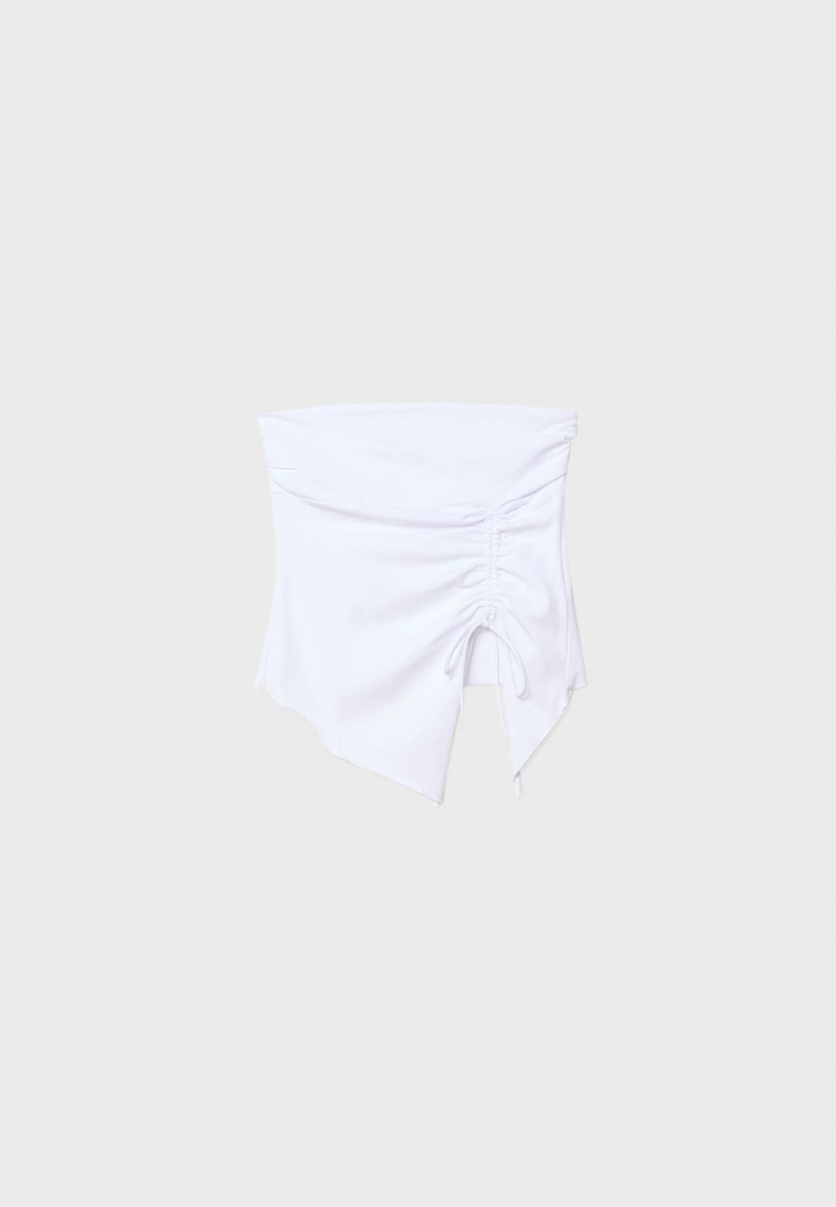 스트라디바리우스 트렌디 셔링 주름 튜브탑 8058/655 WHITE - 메인 이미지