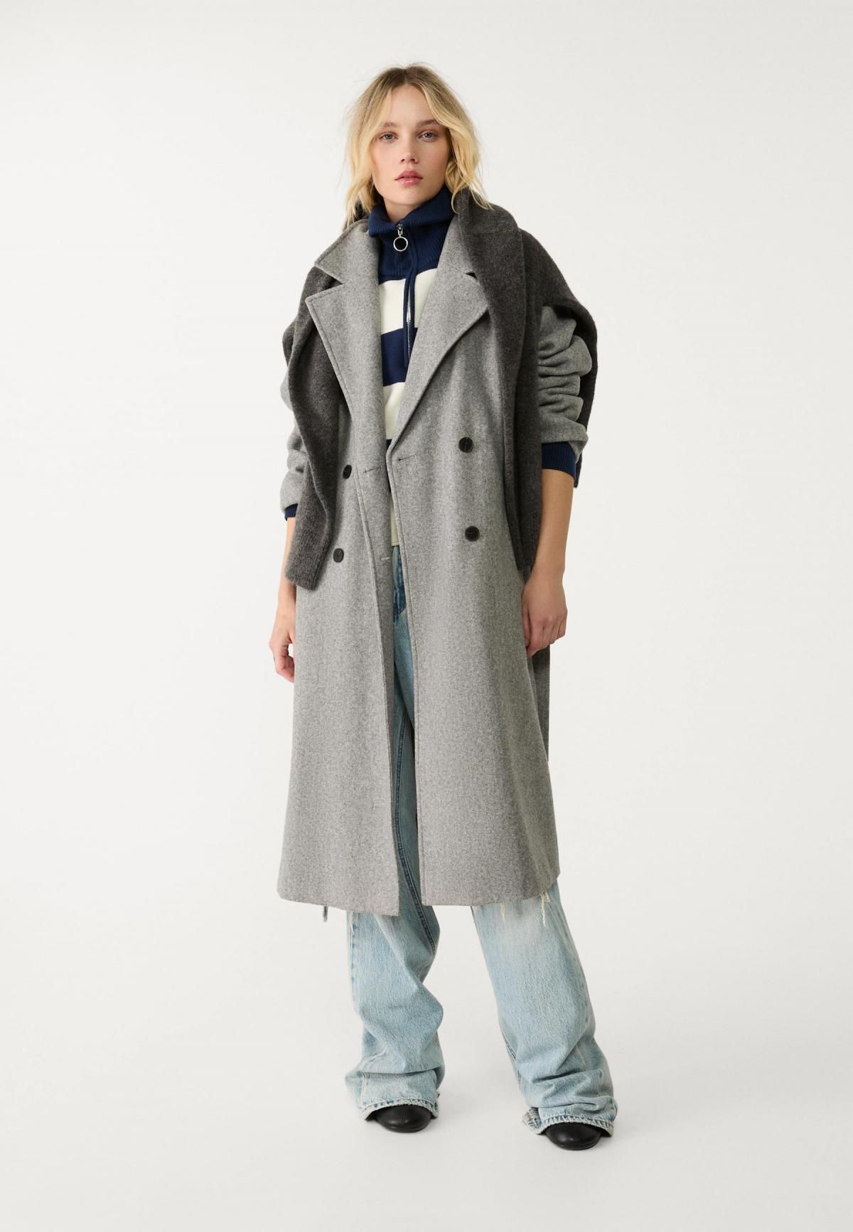 스트라디바리우스 소프트터치 클래식 더블 트렌치코트 라이트그레이 5818/185 GREY MELANGE - 상세 이미지 5