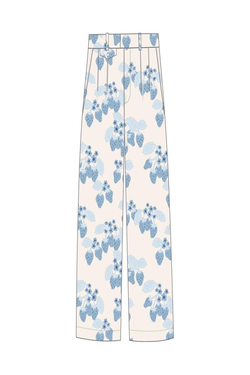 타이니코튼 플라워 패턴 테크니컬 와이드 핀턱 팬츠 SS25-667104 ONE COLOR - 상세 이미지 2