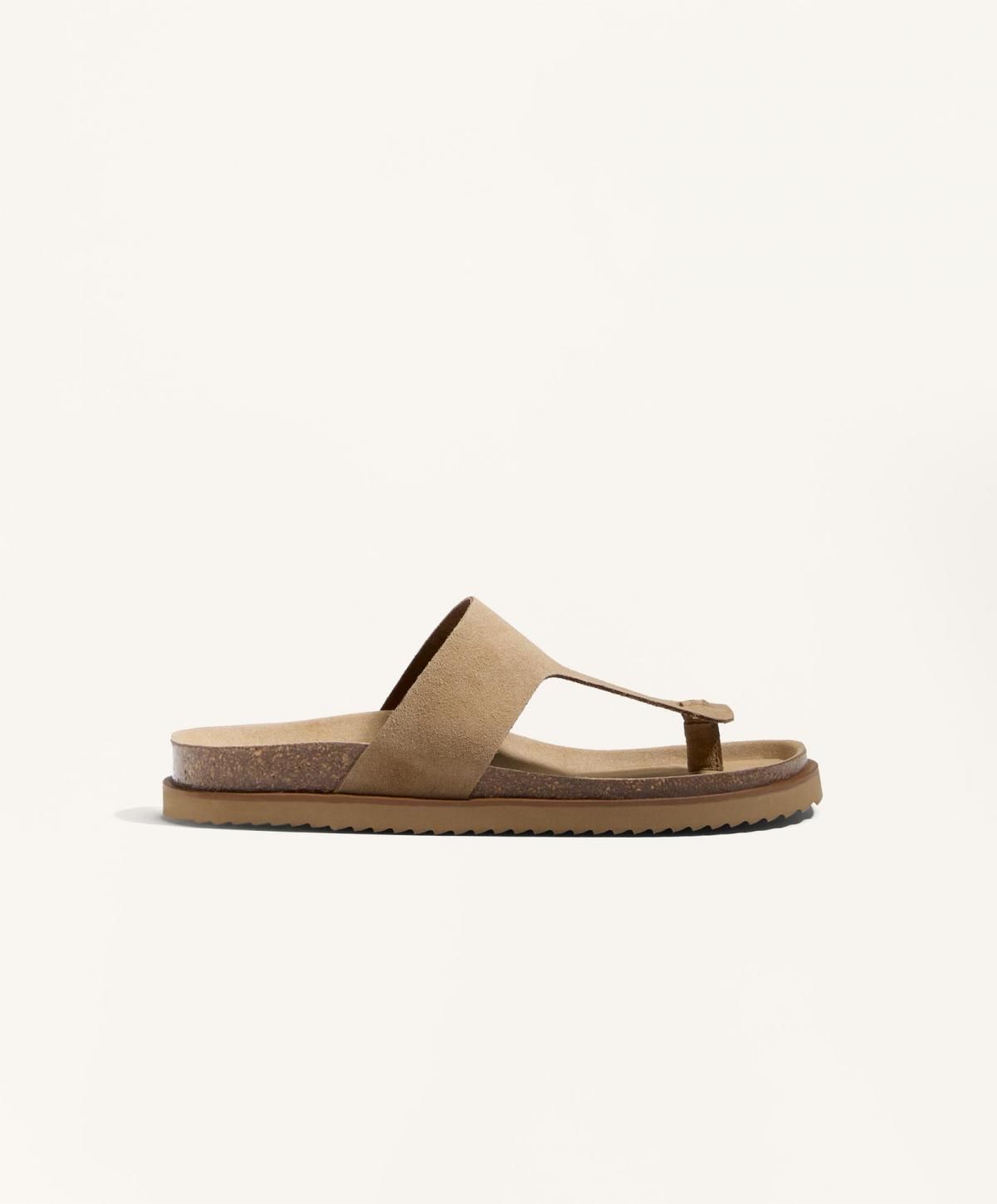 오이쇼 스플릿 레더 T컷 스트랩 샌들 1275/580 TOASTEDBROWN - 메인 이미지