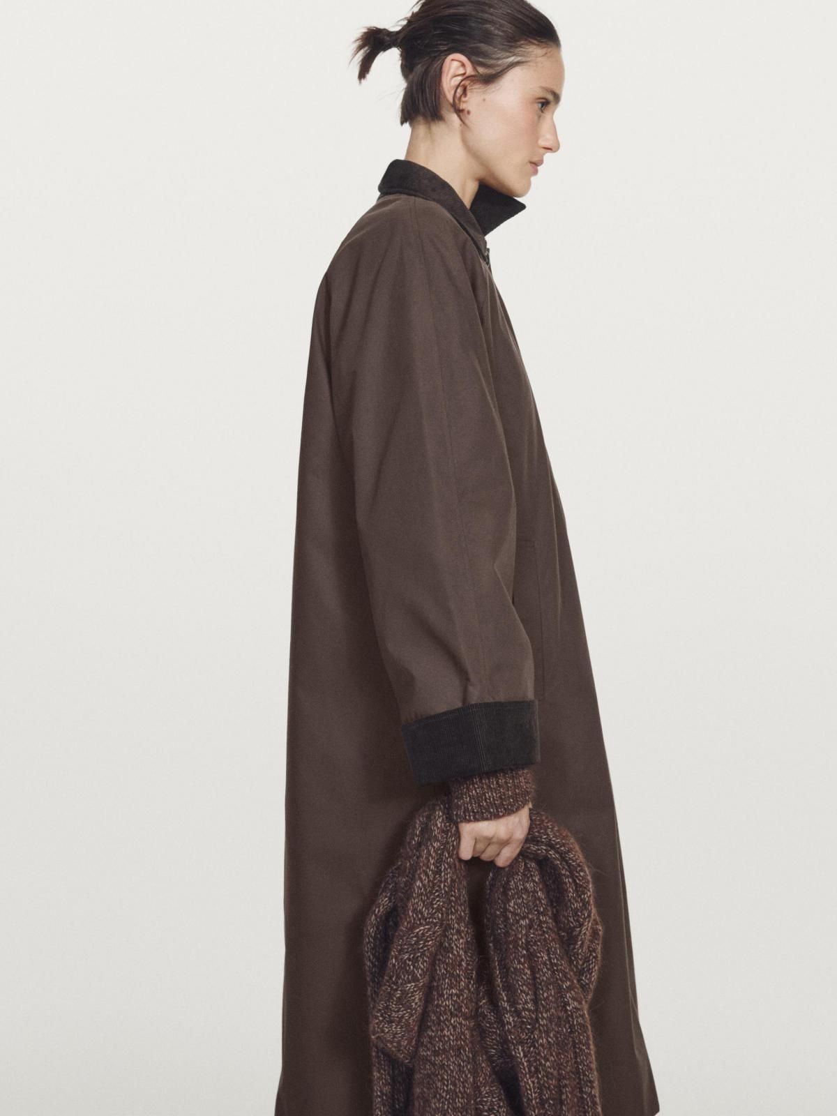 마시모두띠 코듀로이 디테일 왁스드 롱 파카 6791/517 BROWN - 상세 이미지 5