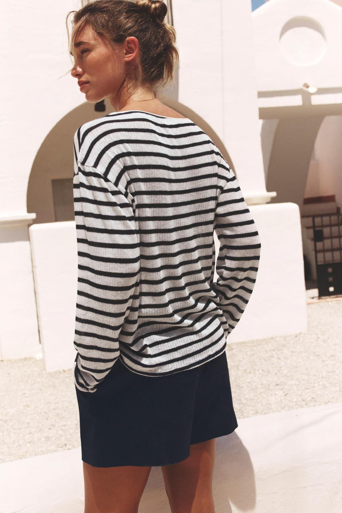 자라 스트라이프 코튼 긴팔 티셔츠 1165/444 STRIPED - 상세 이미지 4