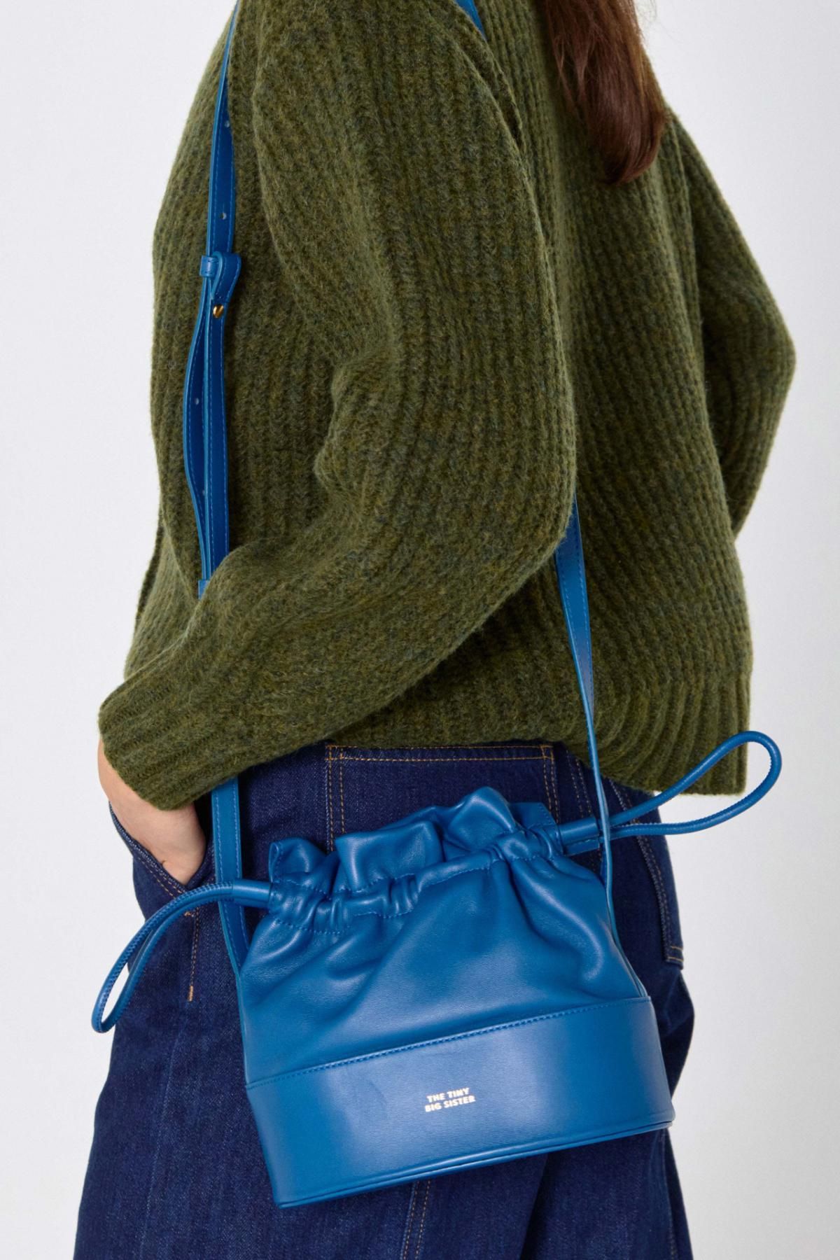 타이니코튼 레더 스트링 버킷백 Bolso de piel costi TTBS-046K29 MARINO CLARO - 상세 이미지 5