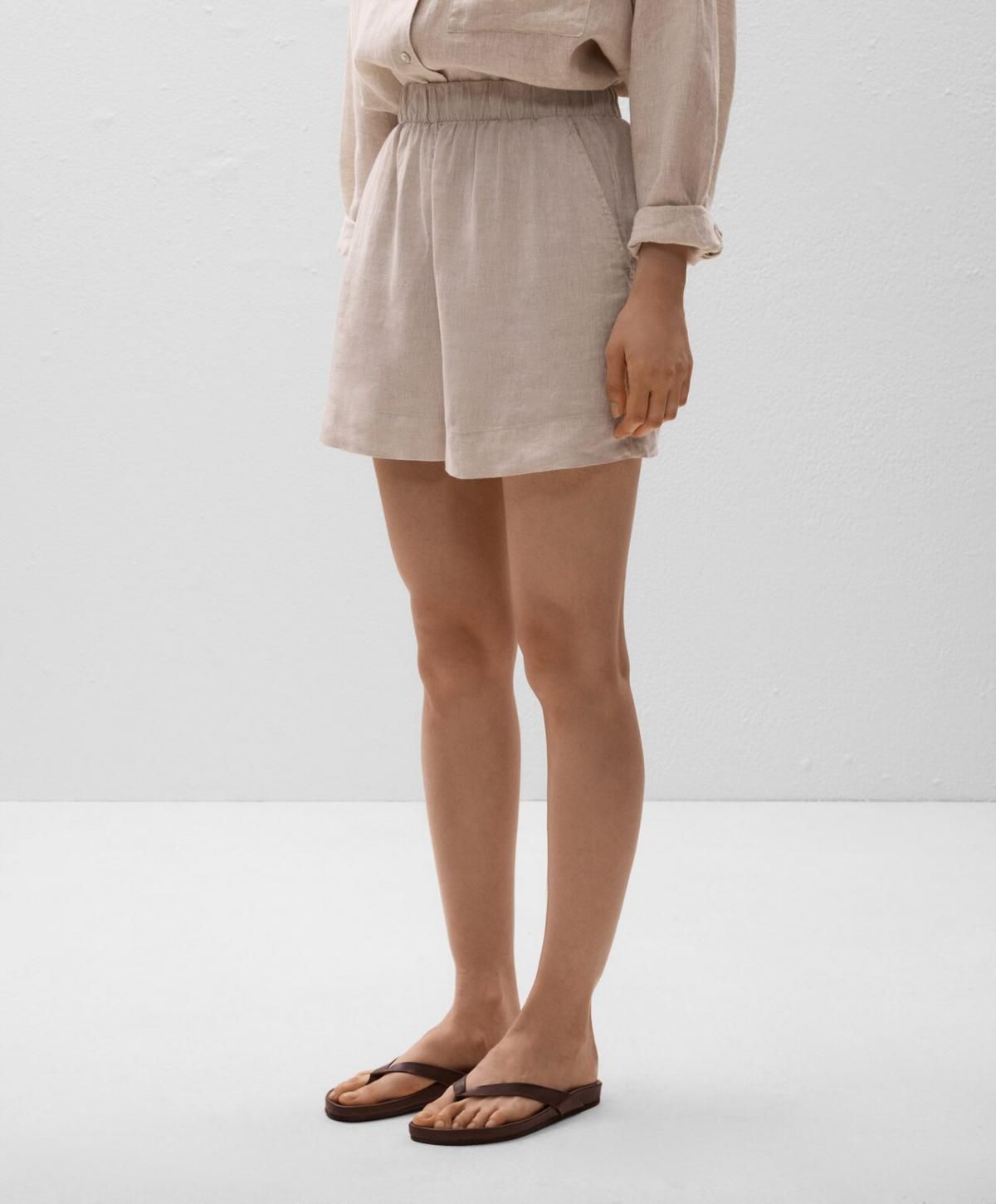 오이쇼 린넨 내추럴 베이지 버뮤다 반바지 3342/874 SANDMELANGE - 상세 이미지 2