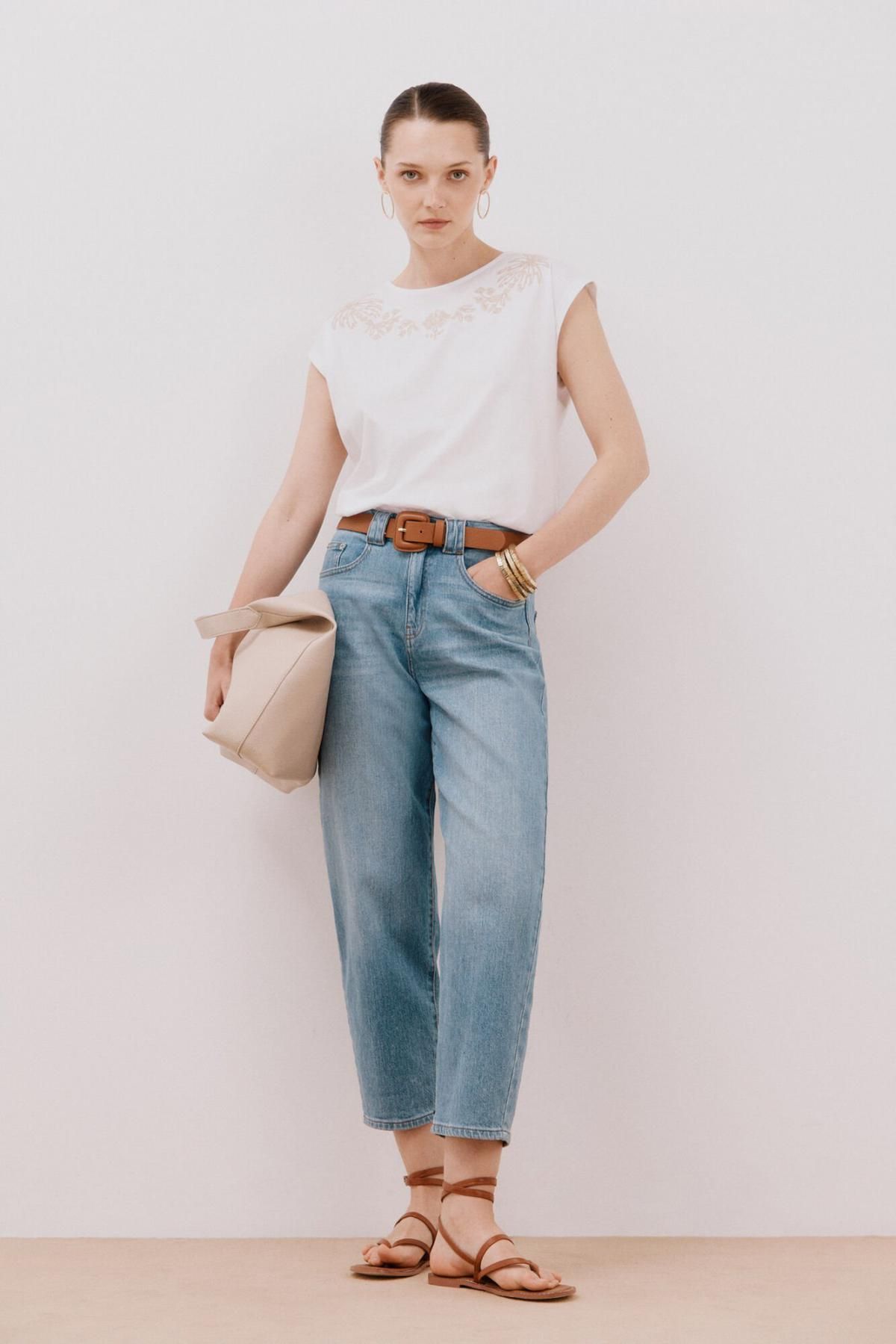 꼬르떼피엘 레이스 포인트 민소매 티셔츠 9162095 BLANCO - 상세 이미지 5