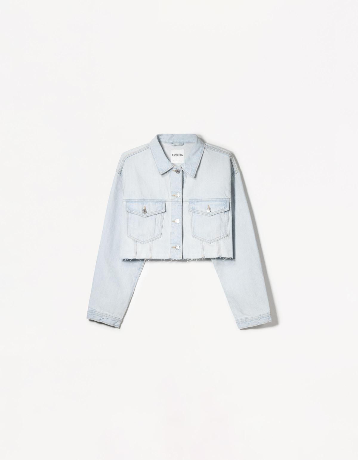 버쉬카 크롭 데님 재킷 1521/335 LIGHT BLUE - 상품 이미지
