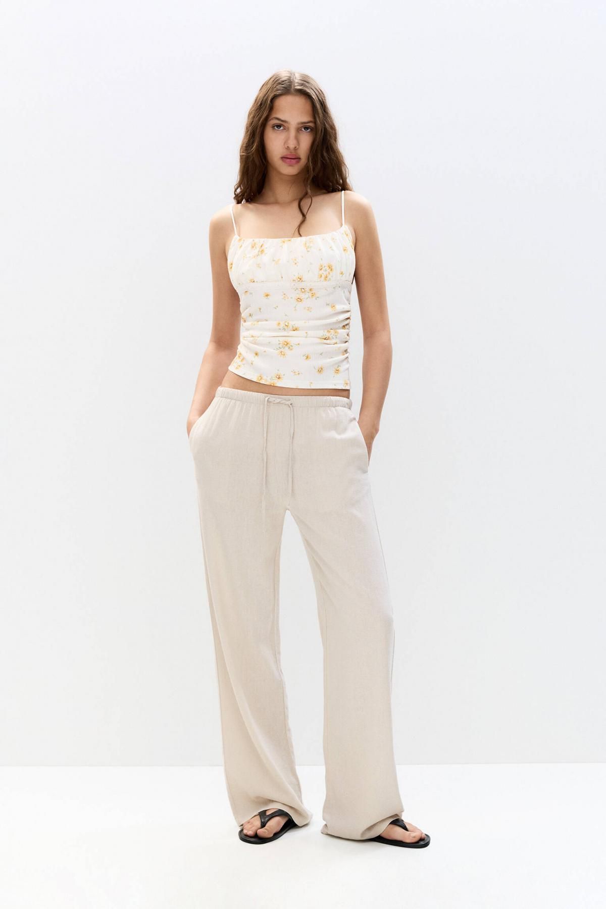 풀앤베어 린넨블렌드 와이드 조거 팬츠 3680/350 SAND - 상세 이미지 3