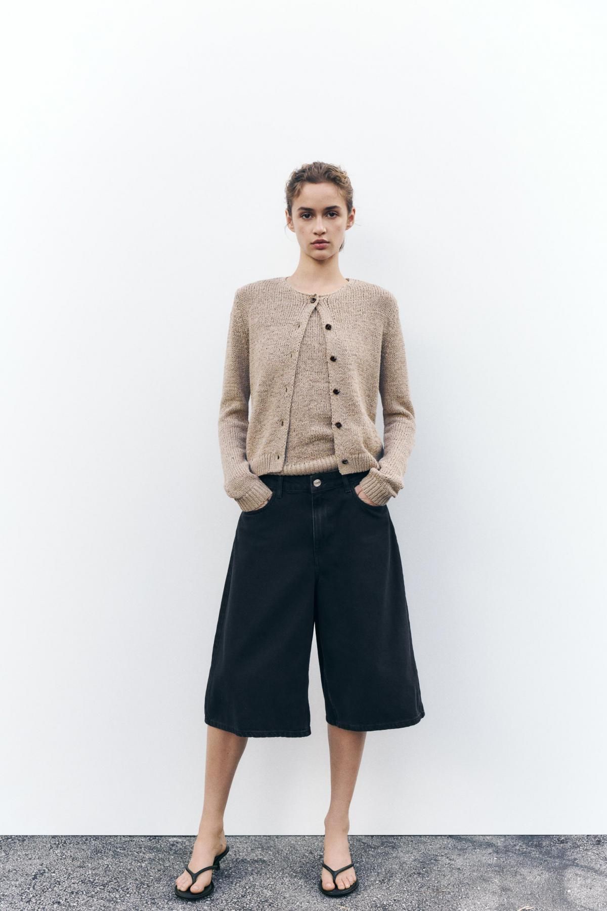 자라 라운드넥 니트 카디건 2893/026 SAND/BROWN - 상세 이미지 4