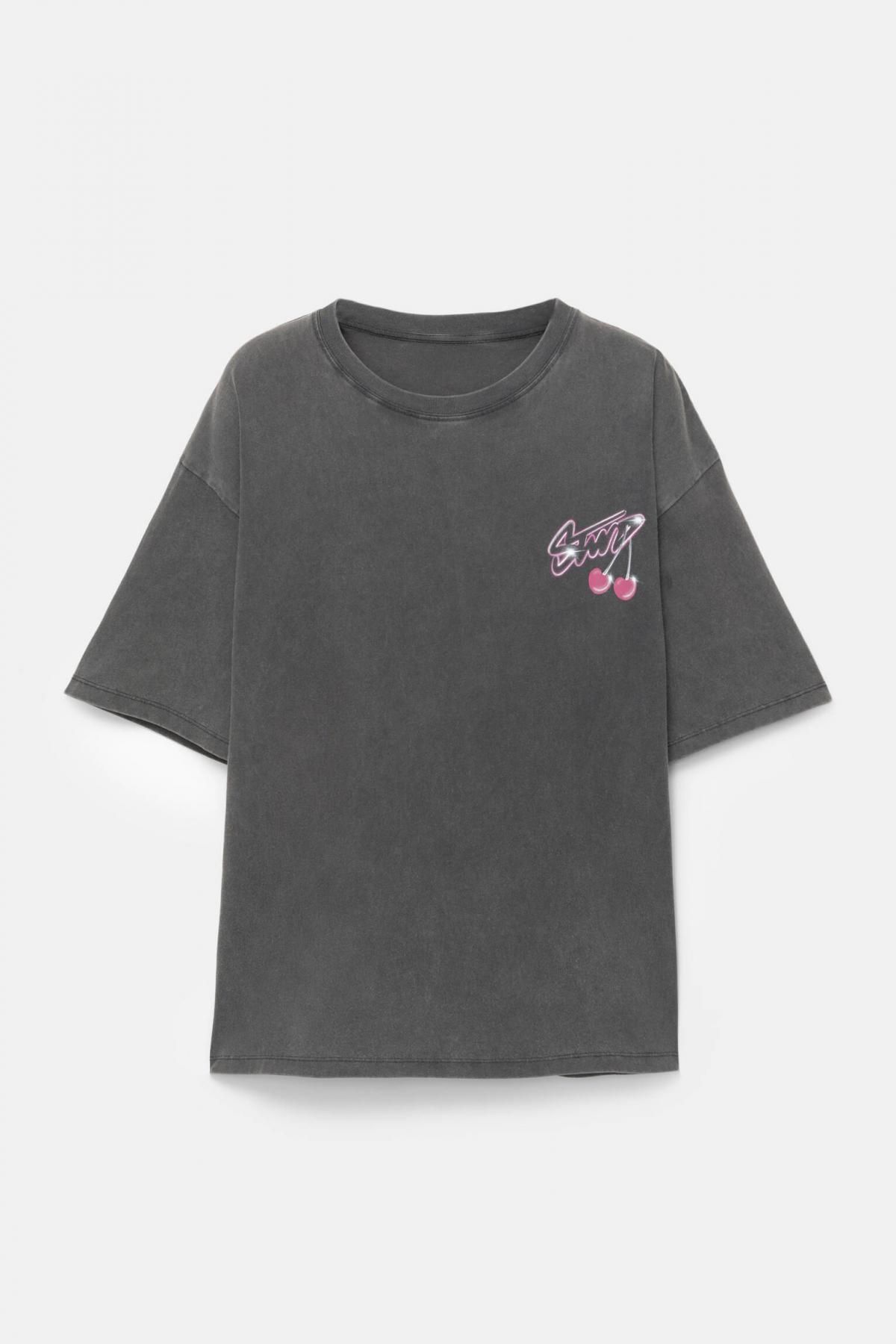 풀앤베어 스트리트 네온 체리 그래픽 반팔 티셔츠 7150/233 ANTHRACITE GREY - 상품 이미지