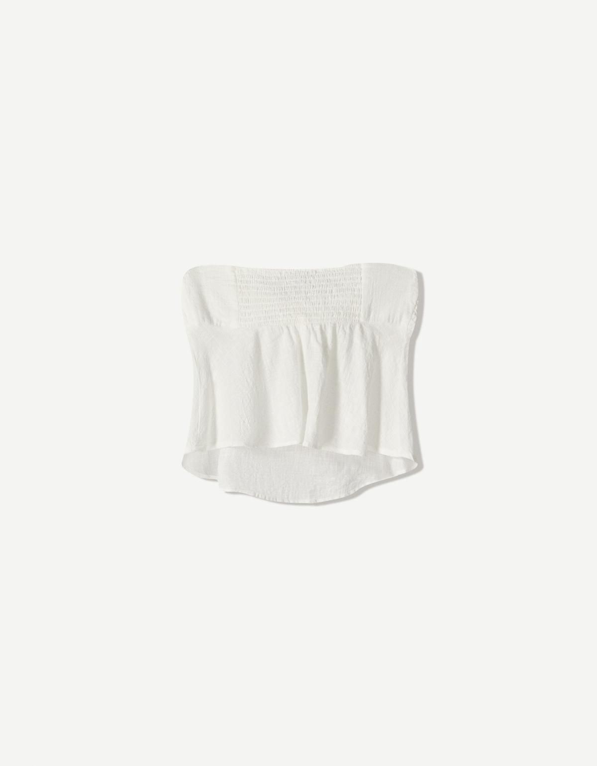 버쉬카 러스틱 오프숄더 크롭 뷔스티에 탑 8803/494 WHITE - 상세 이미지 2