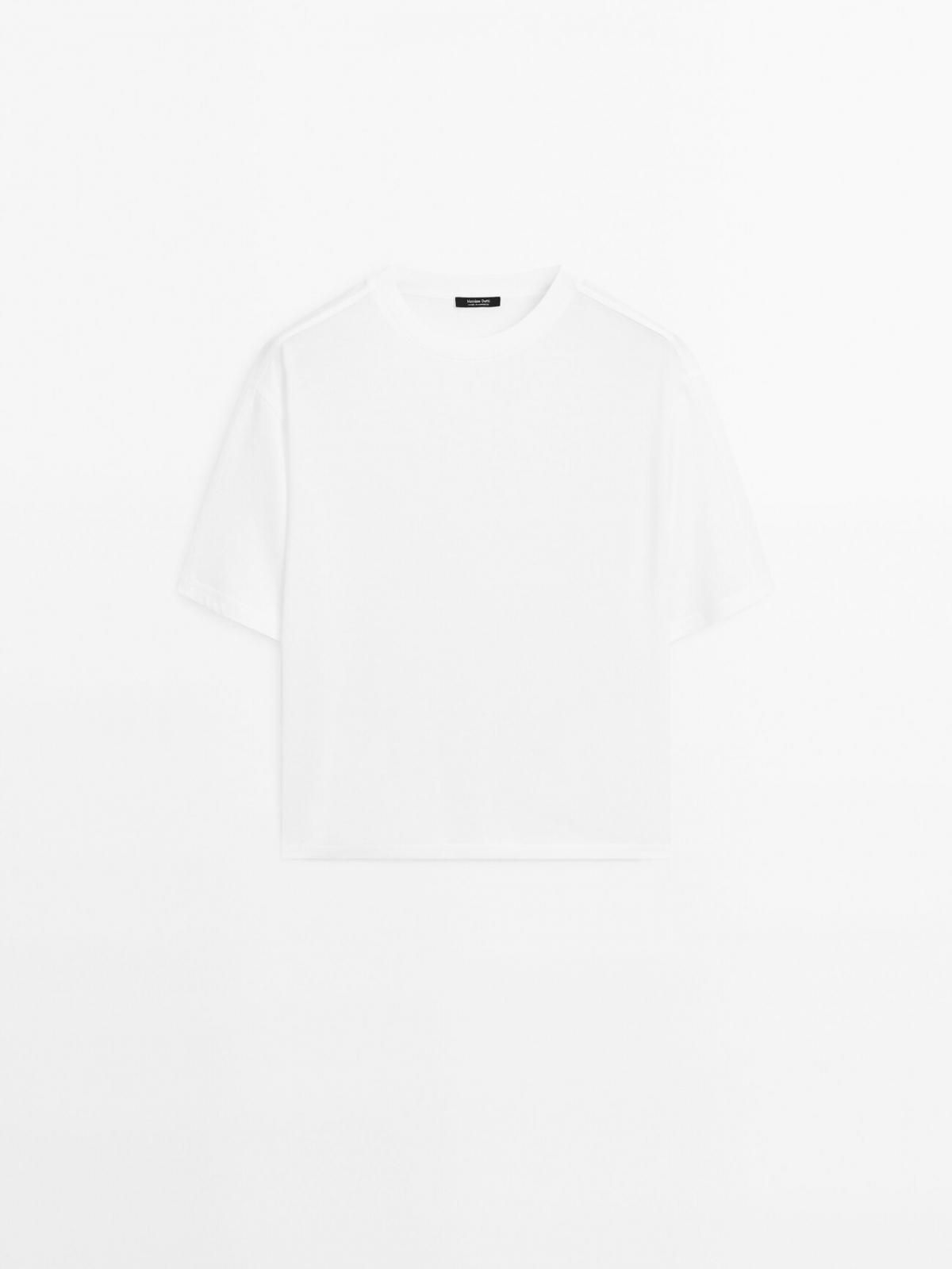 마시모두띠 미니멀 박시핏 코튼 반팔 티셔츠 6265/200 WHITE - 메인 이미지