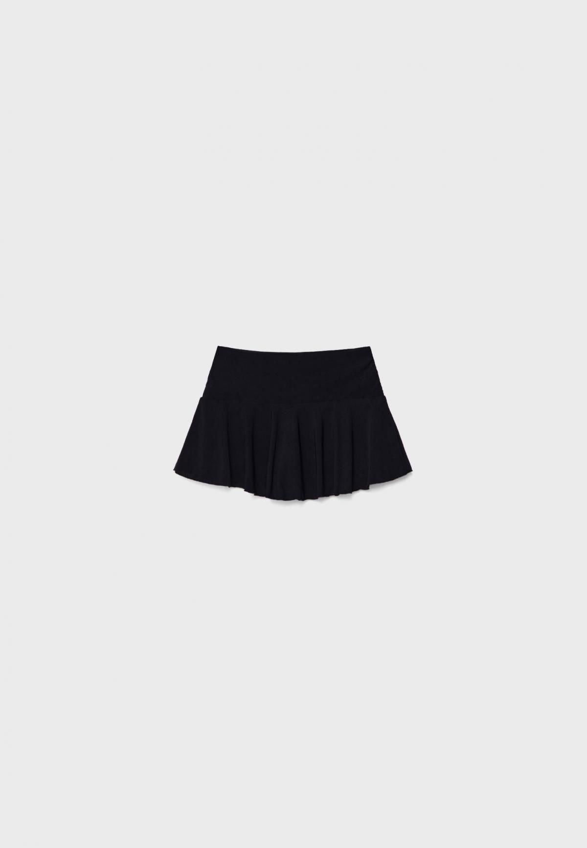 스트라디바리우스 러플 플레어 미니 스커트 스커트 팬츠 7405/561 BLACK - 상세 이미지 3