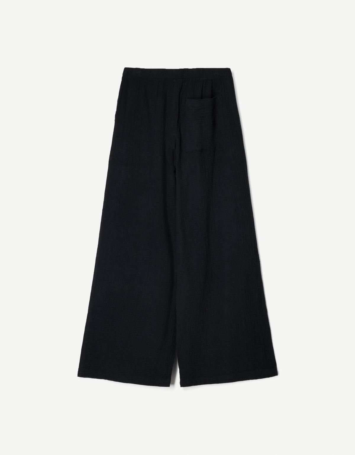 버쉬카 와이드 레그 러스틱 더블 클로스 팬츠 0104/207 BLACK - 상세 이미지 5