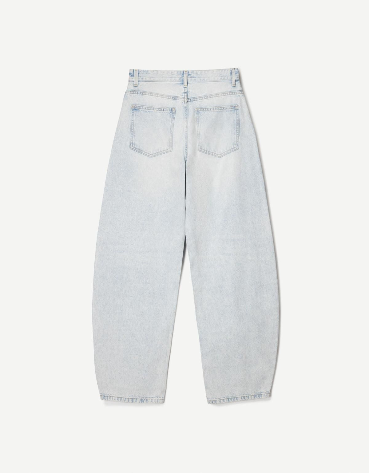 버쉬카 연청 와이드핏 배럴 데님 팬츠 0018/335 WASHED OUT BLUE - 상세 이미지 5