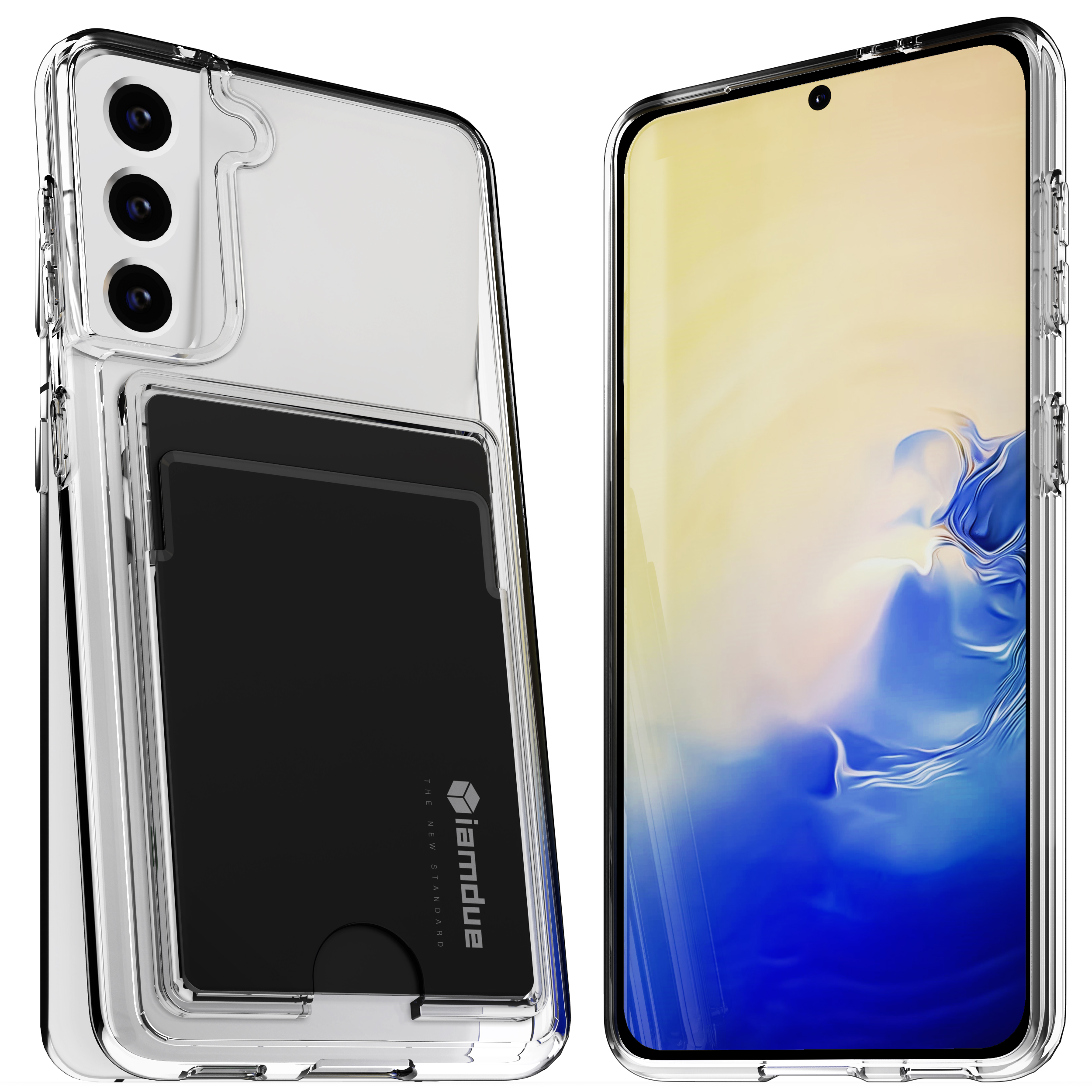 변색방지 카드 케이스 2장 수납 슬림 생폰 투명, 갤럭시S22 플러스 - 상품 이미지