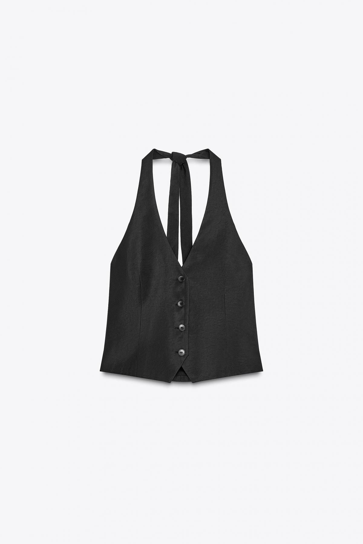 자라 홀터넥 타이 베스트 탑 2010/779 BLACK - 메인 이미지