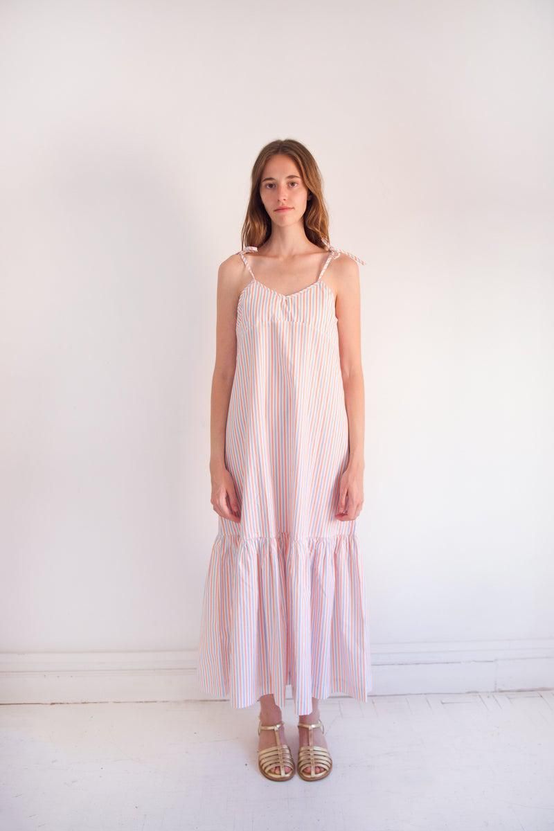 타이니코튼 러플 스트라이프 미디 원피스 SS25-637N42 ONE COLOR - 상세 이미지 3