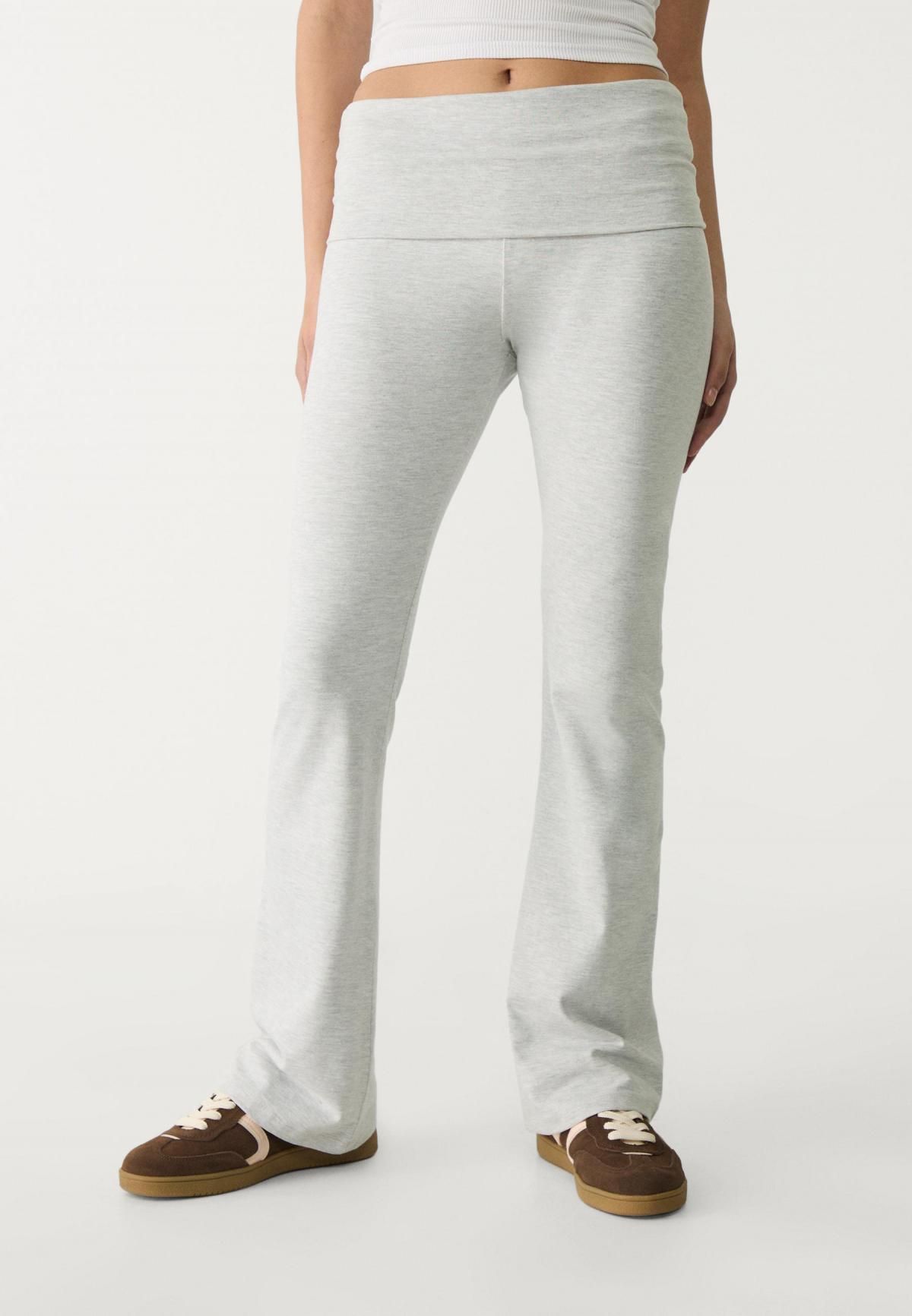 스트라디바리우스 하이웨이스트 부츠컷 코튼블렌드 플레어 레깅스 7756/600 GREY MELANGE - 상품 이미지