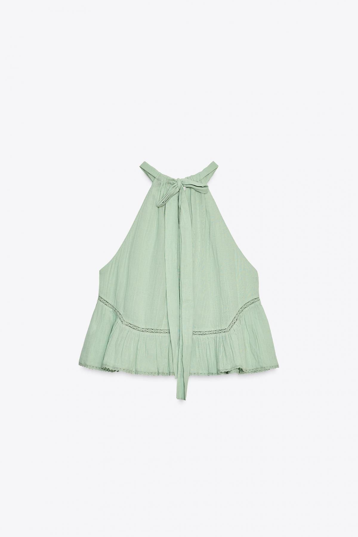 자라 레이스자수 가제 민소매 탑 0881/005 SEA GREEN - 상세 이미지 5