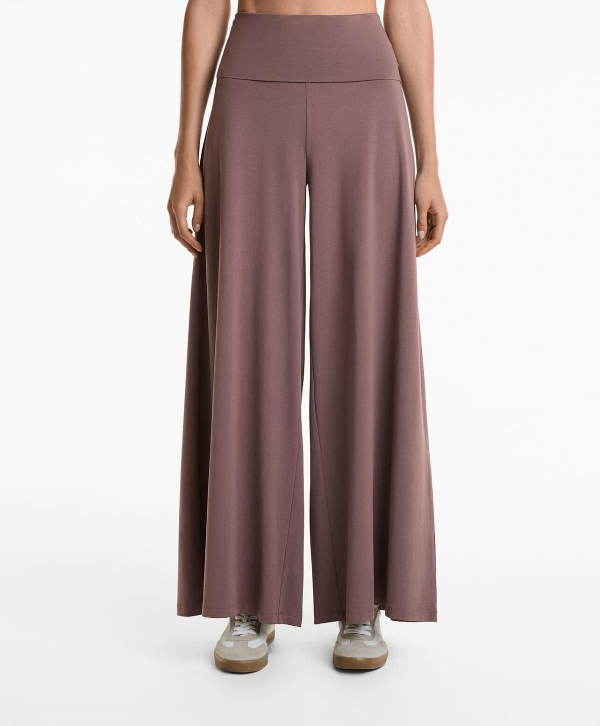 오이쇼 트렌디 폴드오버 웨이스트 코튼 블렌드 팔라조 와이드 팬츠 3363/736 - 상품 이미지