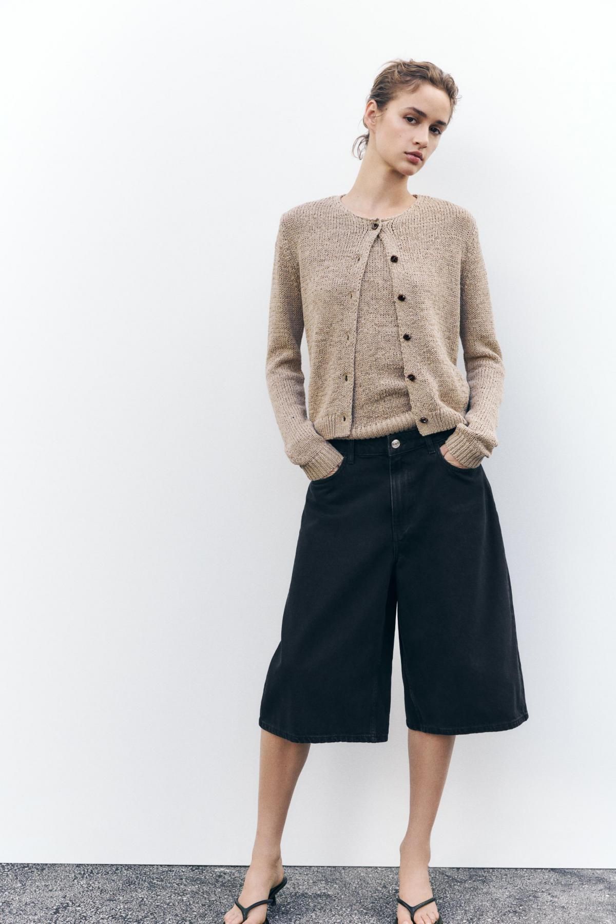 자라 라운드넥 니트 카디건 2893/026 SAND/BROWN - 상세 이미지 5