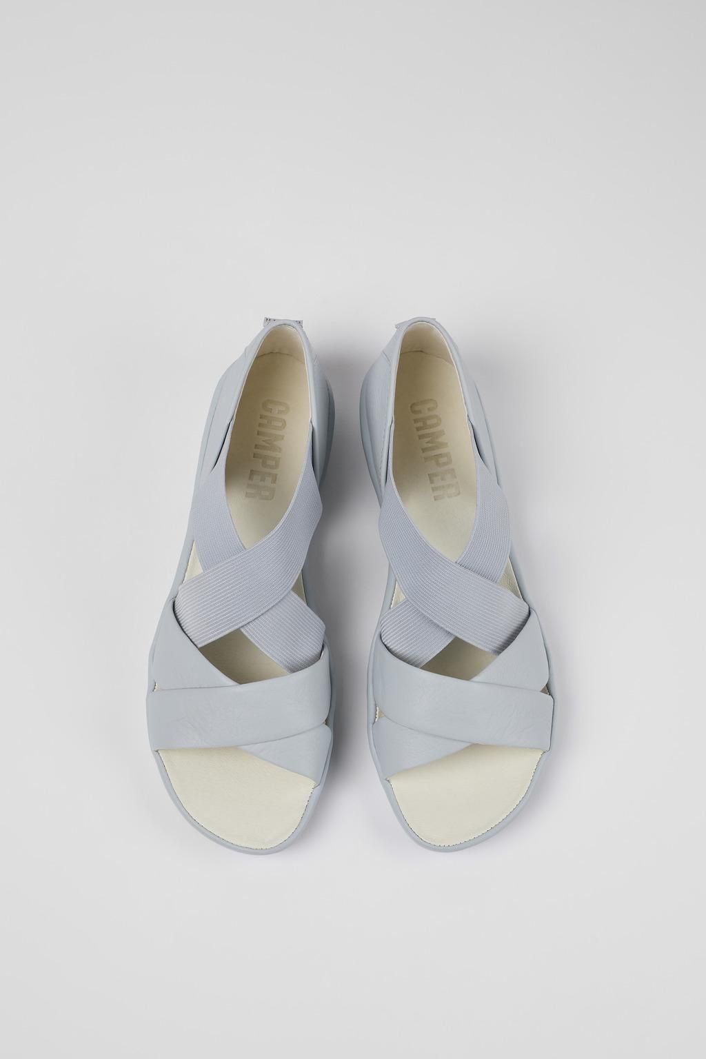 캠퍼 크로스 스트랩 가죽 샌들 Right K201367-007 GREY - 상세 이미지 4
