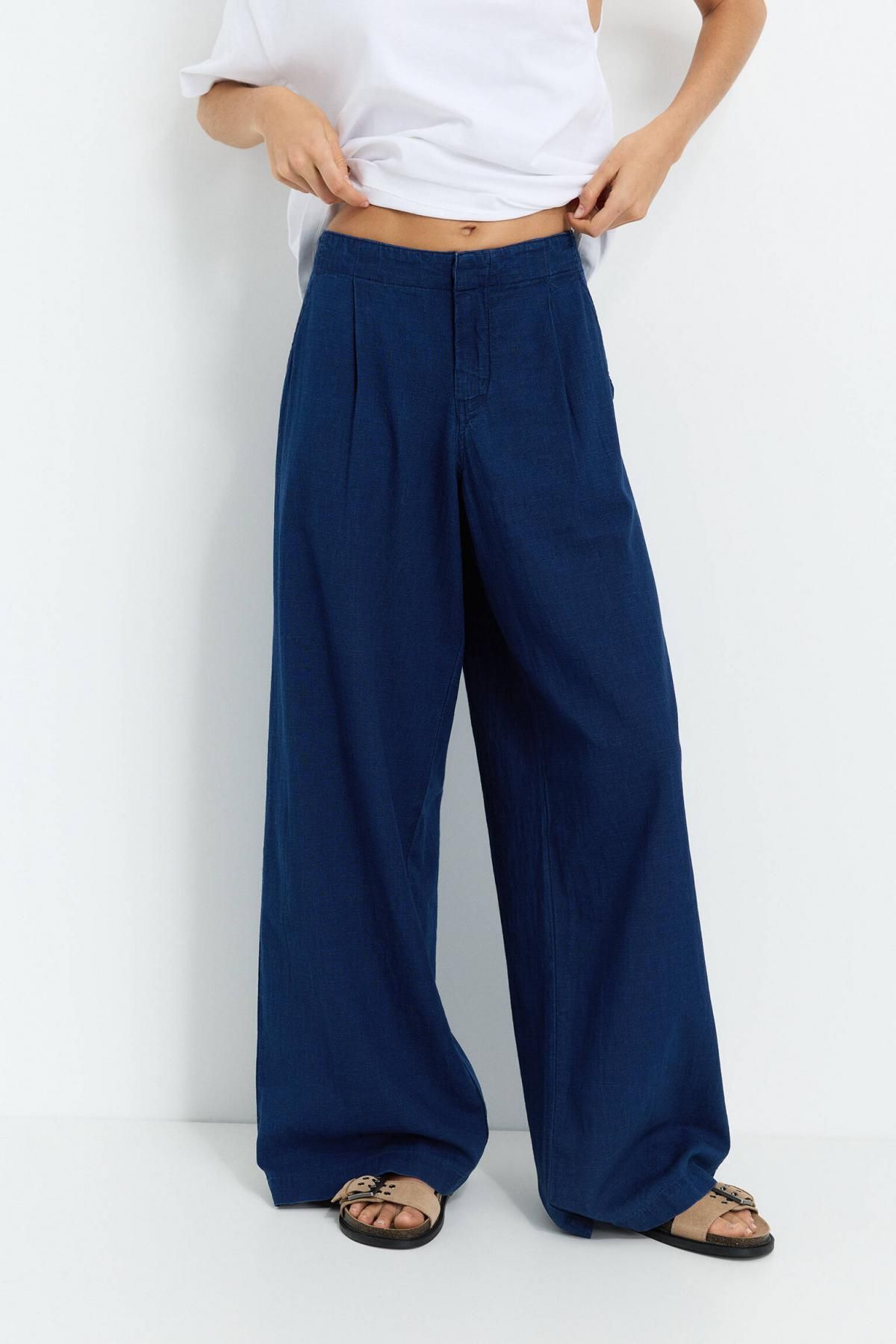 풀앤베어 와이드 스트레이트 데님 팬츠 3687/330 DARK BLUE - 상품 이미지