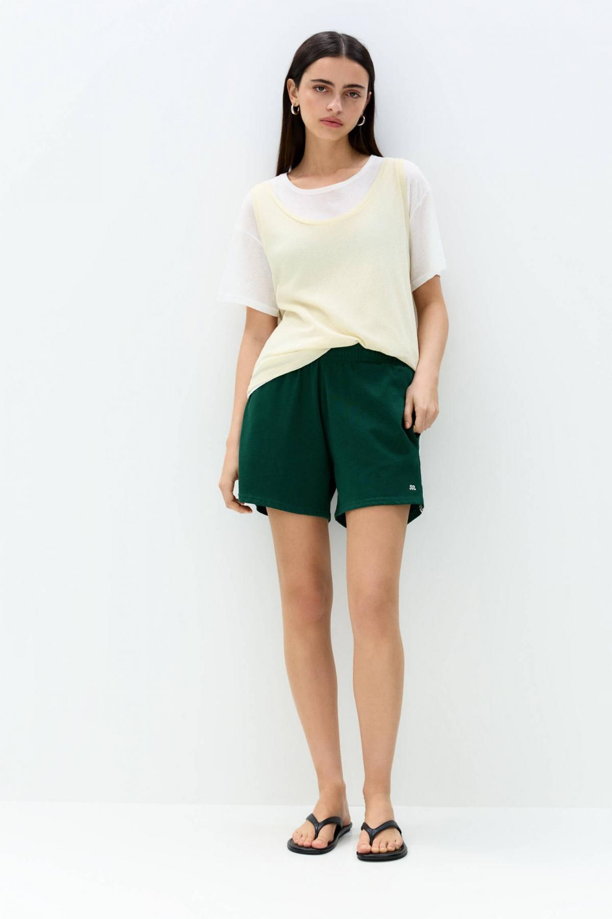 풀앤베어 테크니컬 코튼 트랙수트 버뮤다 반바지 사이드 스트라이프 7696/304 BOTTLE - 상세 이미지 5