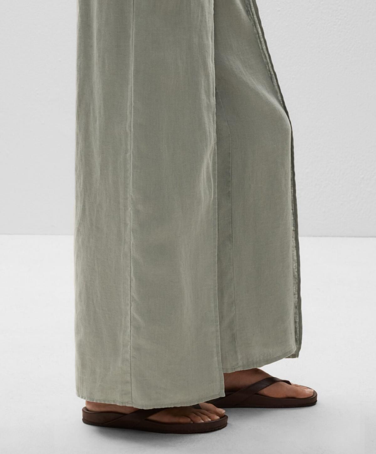 오이쇼 내추럴 린넨 와이드 스트레이트 팬츠 3331/873 TURQUOISE - 상세 이미지 3