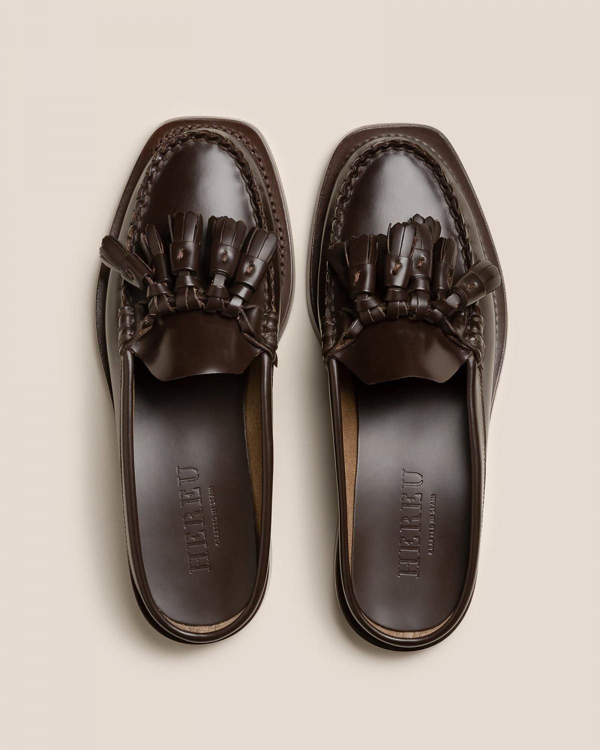 헤레우 카이렐 프리미엄 태슬 뮬 로퍼 7697117610200 DARK BROWN - 상세 이미지 3