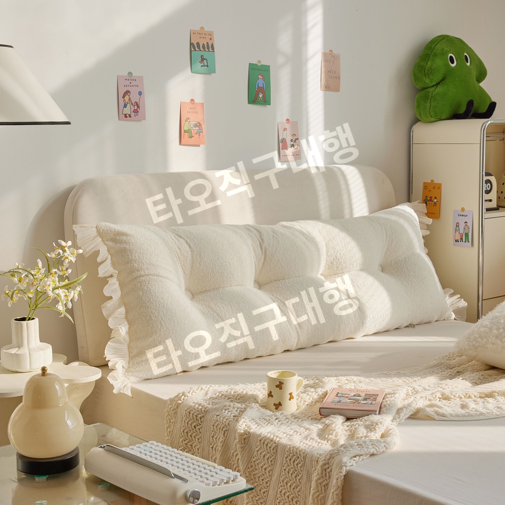 침대벽가드 벽쿠션 커버 침대헤드쿠션 머리 프레임 가드 등받이 헤드 대형 등쿠션 - 상세 이미지 2