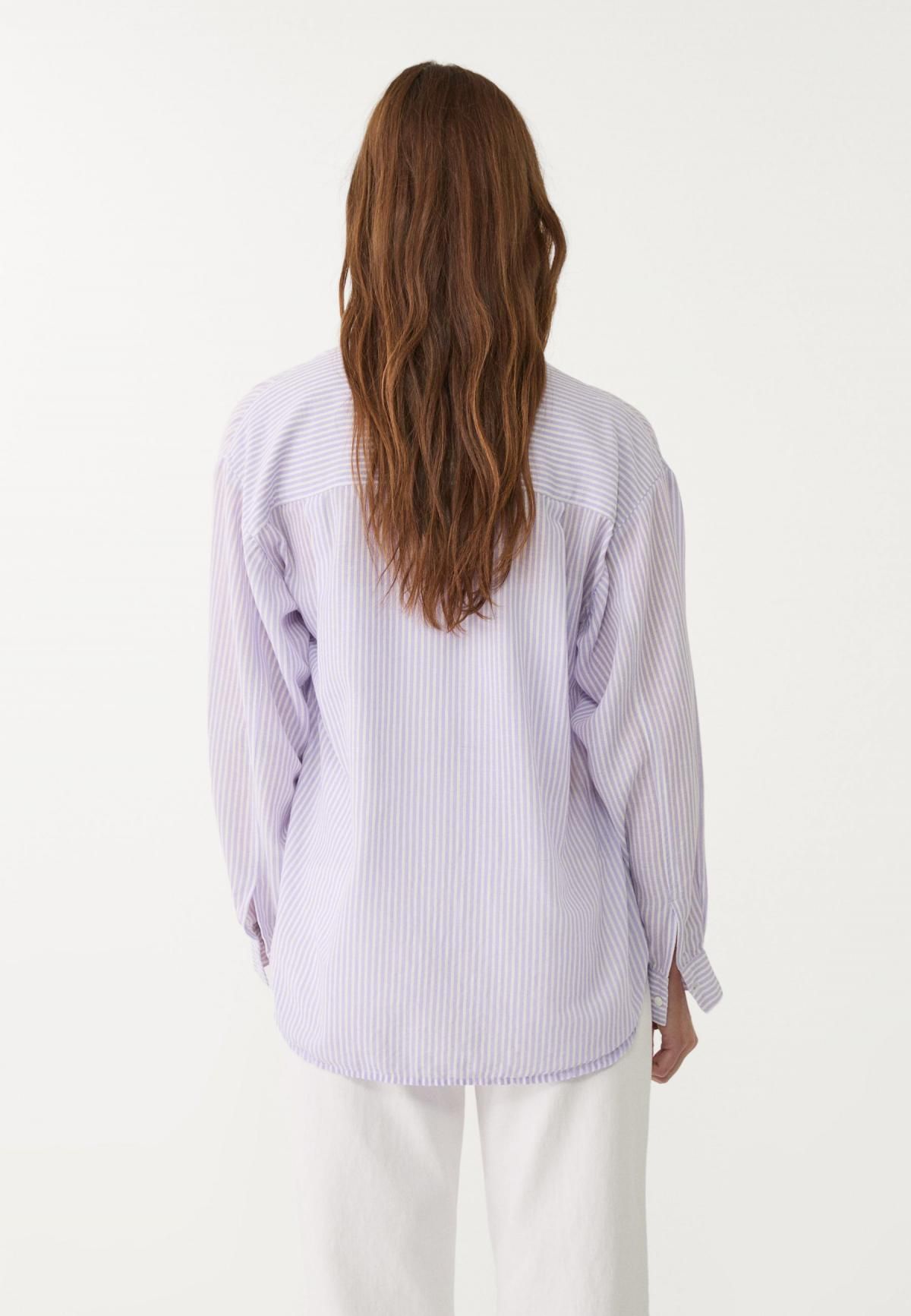 스트라디바리우스 린넨블렌드 루즈핏 긴팔셔츠 2027/022 MAUVE - 상세 이미지 4