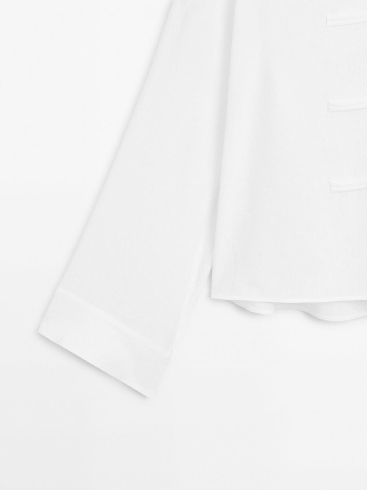 마시모두띠 내추럴 린넨 블렌드 플루이드 브이넥 키모노 블라우스 5124/536 WHITE - 상세 이미지 4