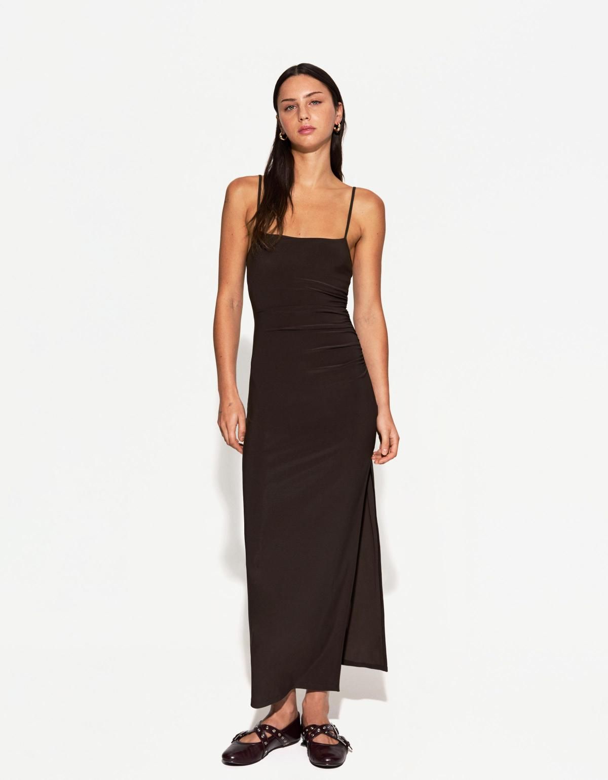 버쉬카 스트래피 미디 원피스 0543/714 BROWN - 상세 이미지 2