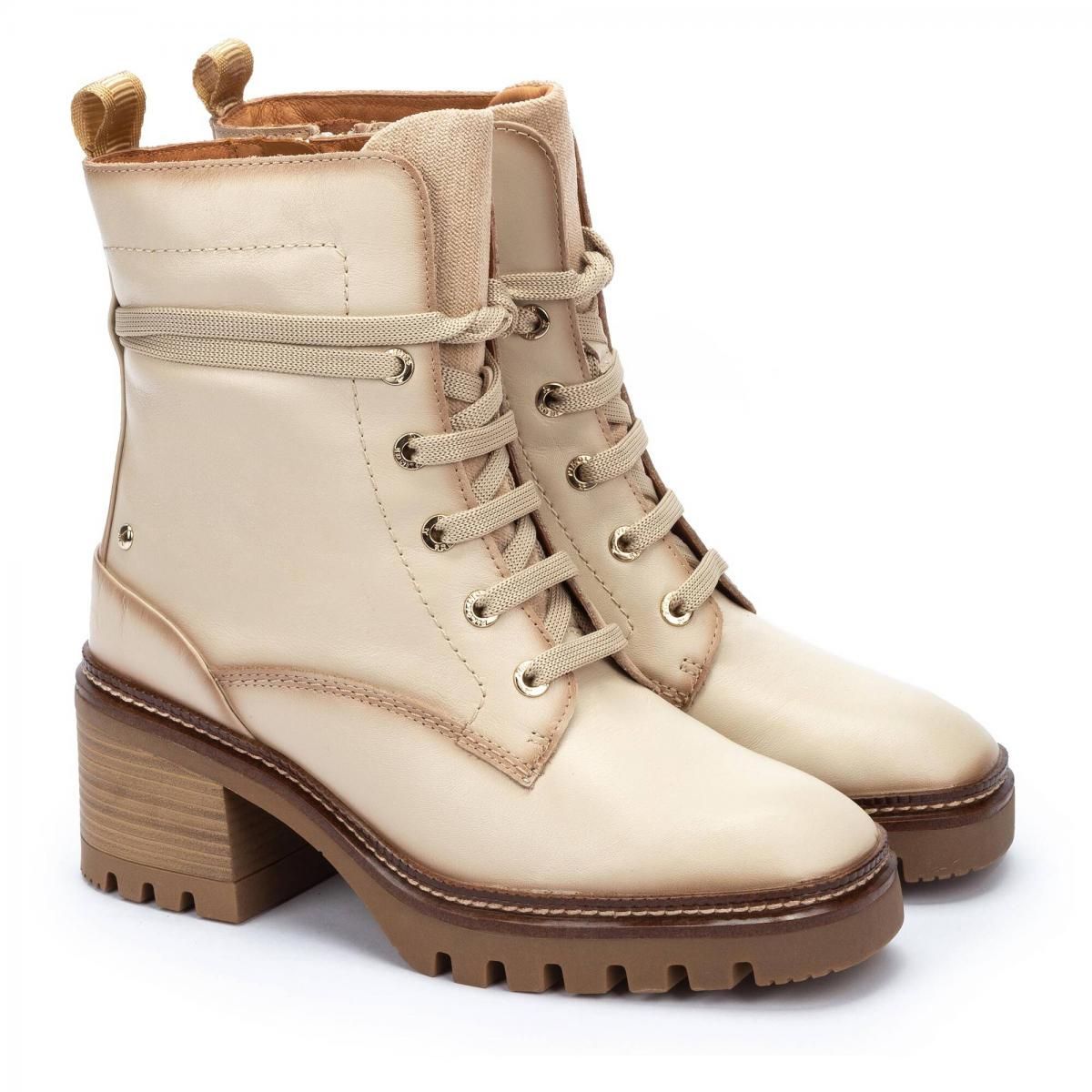 피콜리노스 베이지 미디엄 스퀘어힐 레이스업 앵클부츠 VALLADOLID W5D-8698C1 MARFIL - 상세 이미지 2