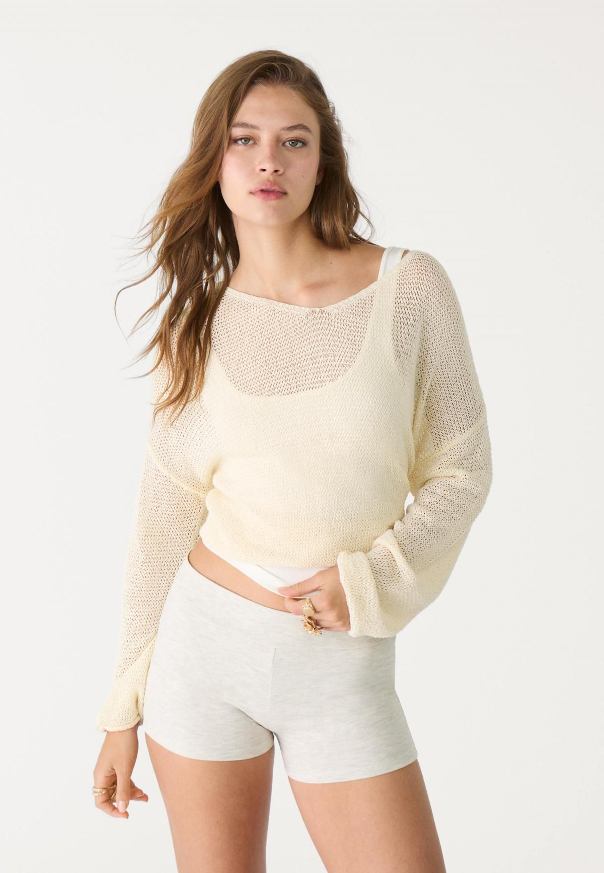 스트라디바리우스 베이직 미드라이즈 미니 쇼츠 8420/310 GREY MELANGE - 상세 이미지 2