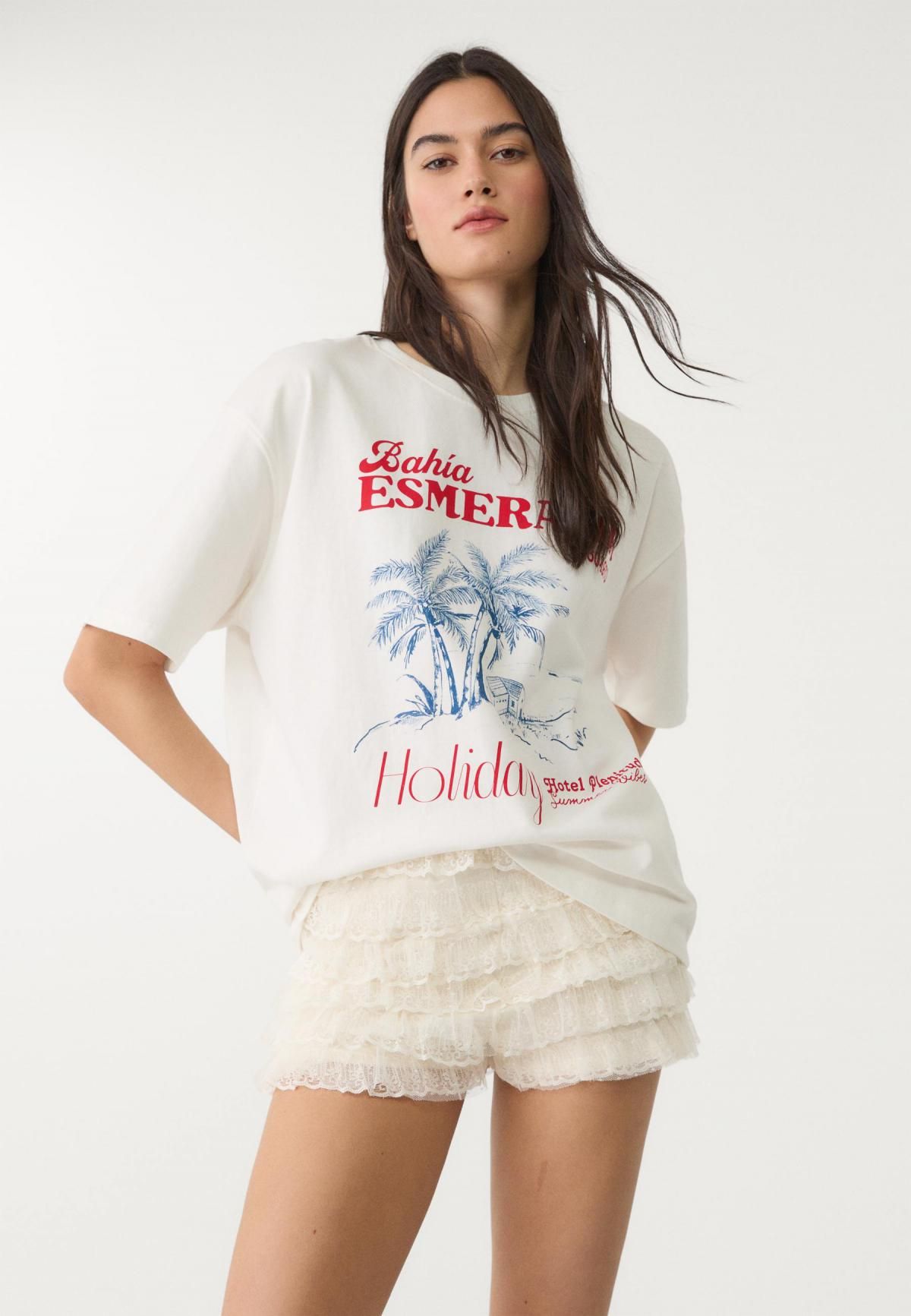 스트라디바리우스 러플 레이스 여성 하이엔드 쇼츠 1387/668 ECRU - 상세 이미지 5