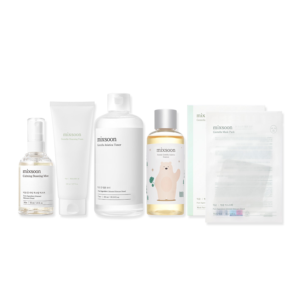 믹순 병풀 라인 베스트 5종 세트 (클렌징 폼 150ml, 토너 300ml, 에센스 100ml, 마스크팩 5매, 카밍 미스트 50ml) - 상품 이미지