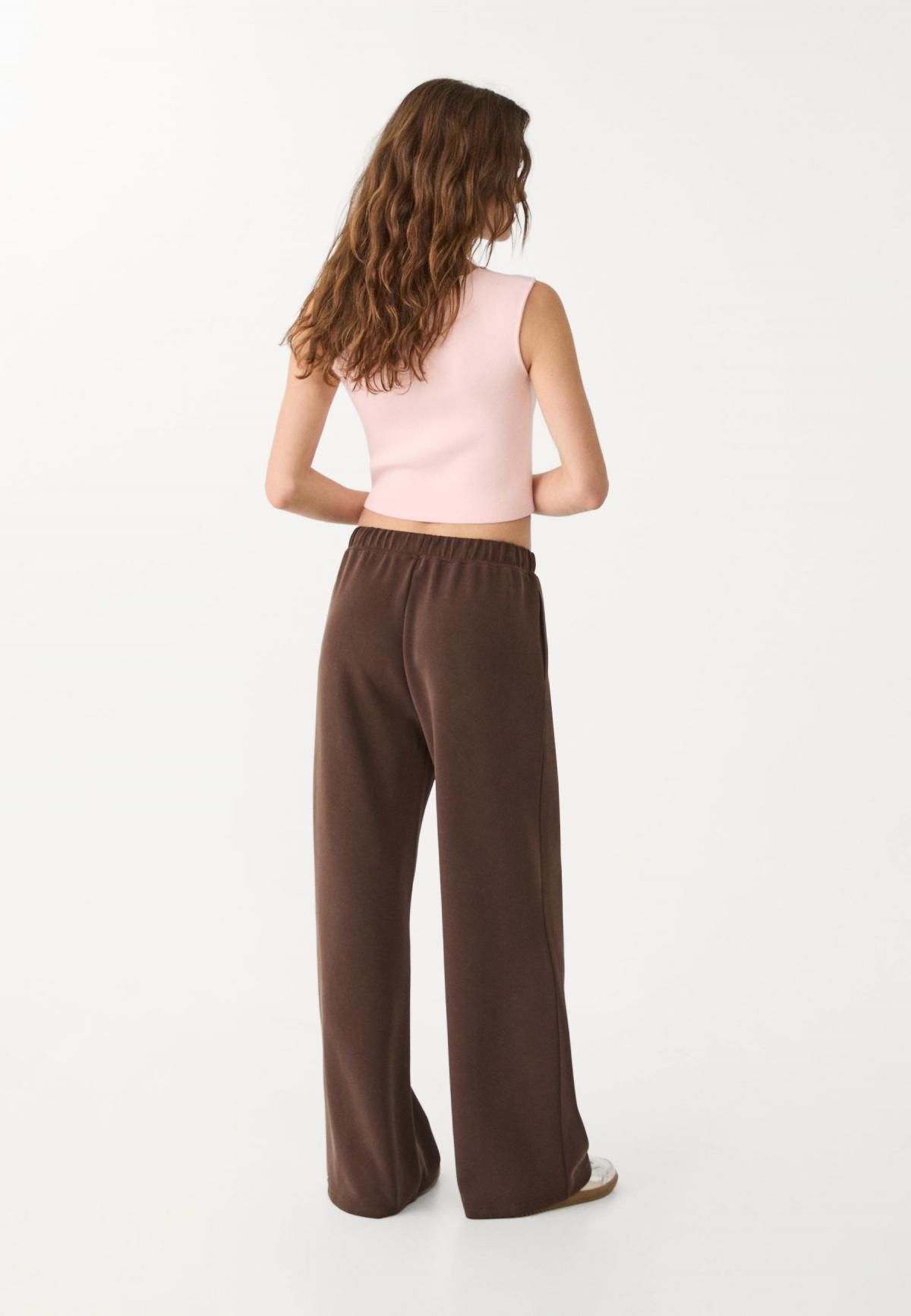 스트라디바리우스 심 디테일 소프트터치 와이드 팬츠 4512/257 BROWN - 상세 이미지 4
