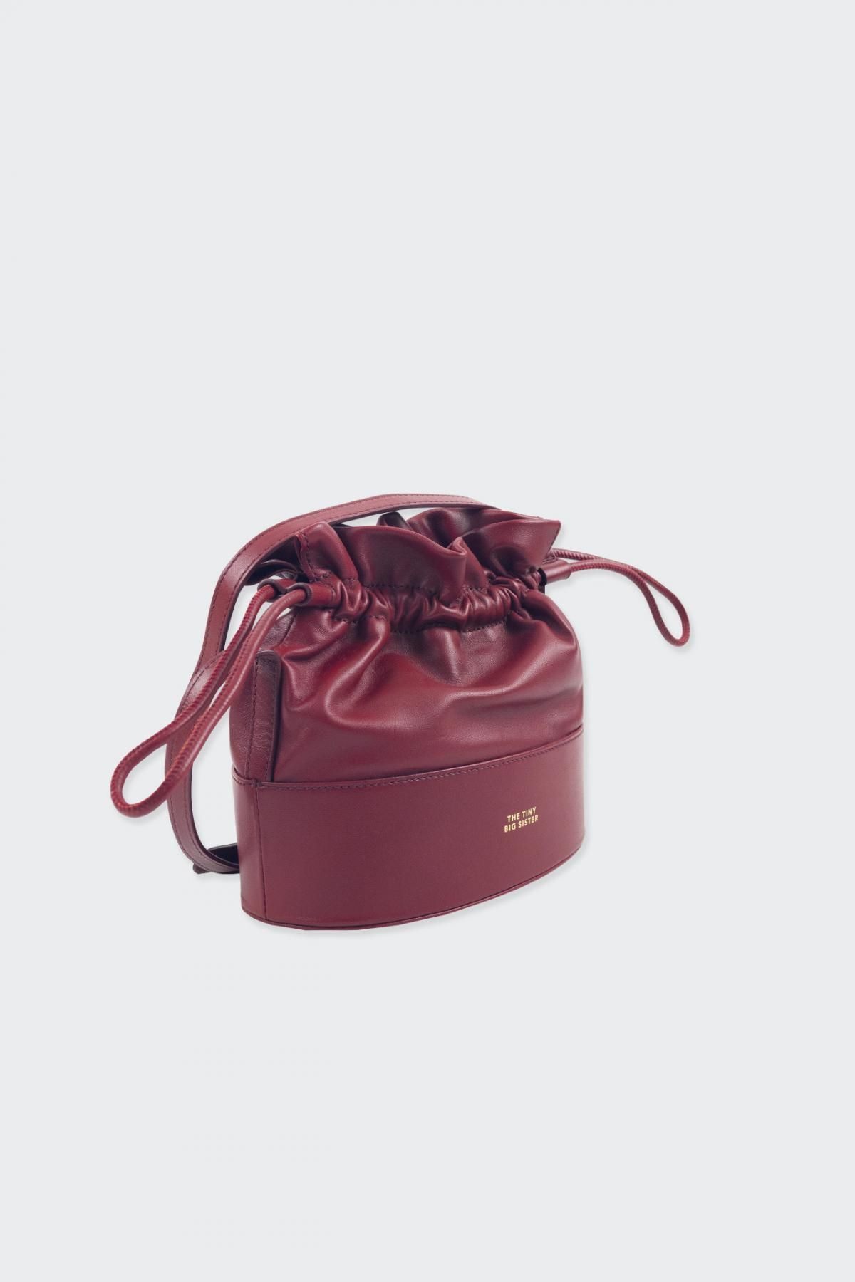 타이니코튼 버건디 레더 스트링 버킷백 Bolso de piel costi TTBS-046P19 BORGONA - 상세 이미지 3