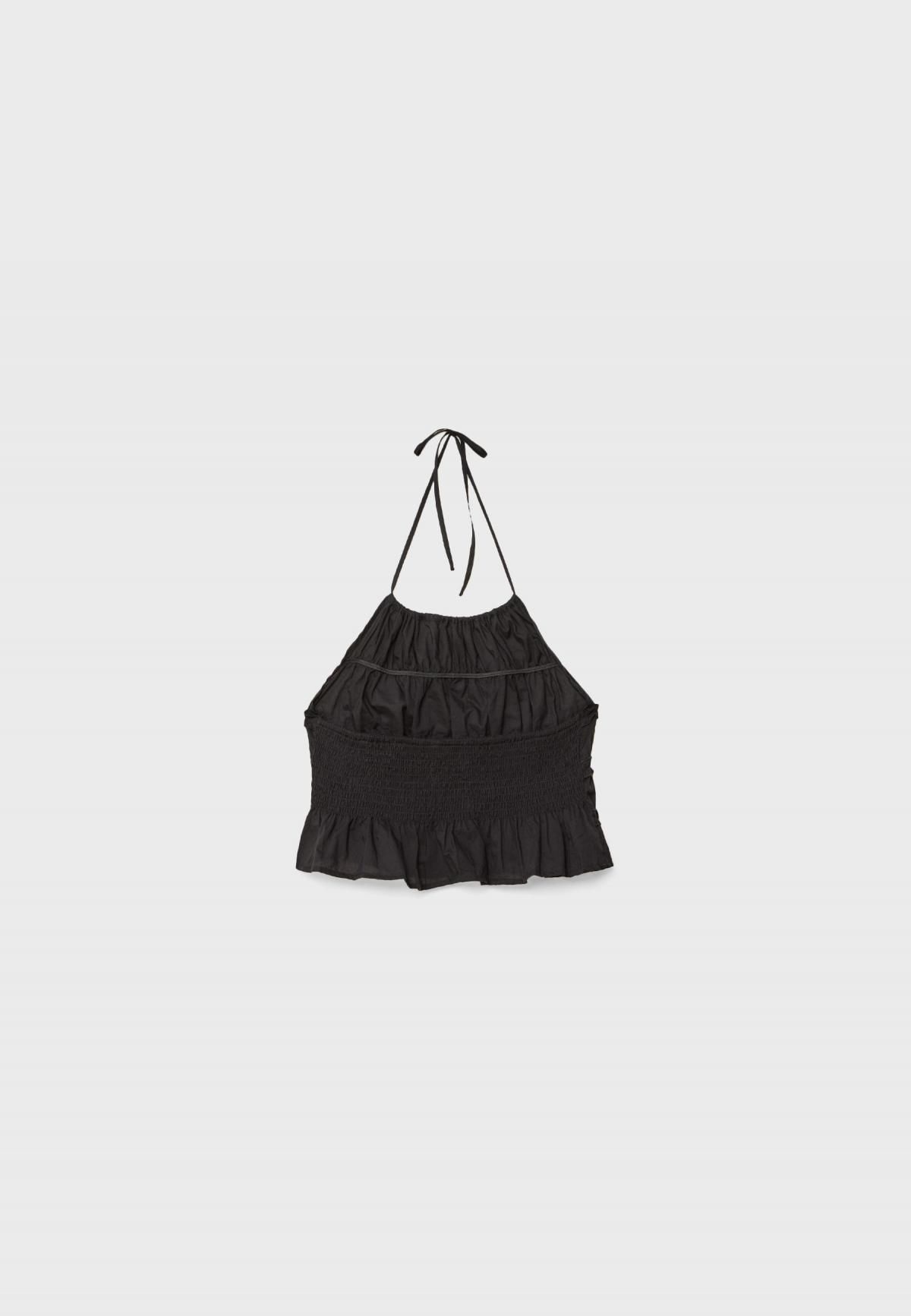 스트라디바리우스 백리스 오픈백 홀터넥 스트레치 민소매 탑 7159/490 BLACK - 상세 이미지 3