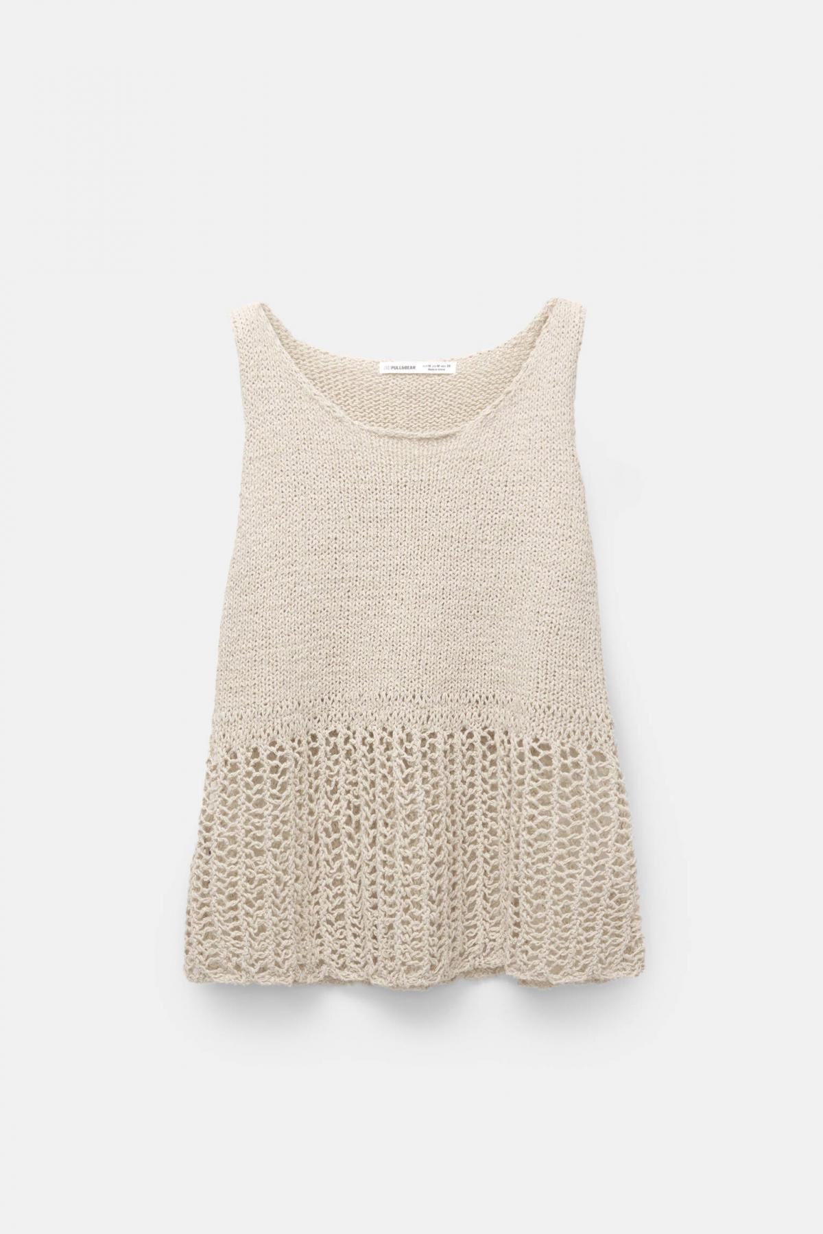 풀앤베어 썸머 오픈워크 니트 민소매 탑 7550/312 YARN - 메인 이미지