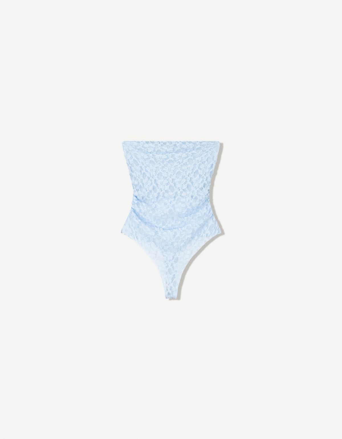 버쉬카 블론드 레이스튜브탑 바디수트 3971/173 LIGHT BLUE - 메인 이미지