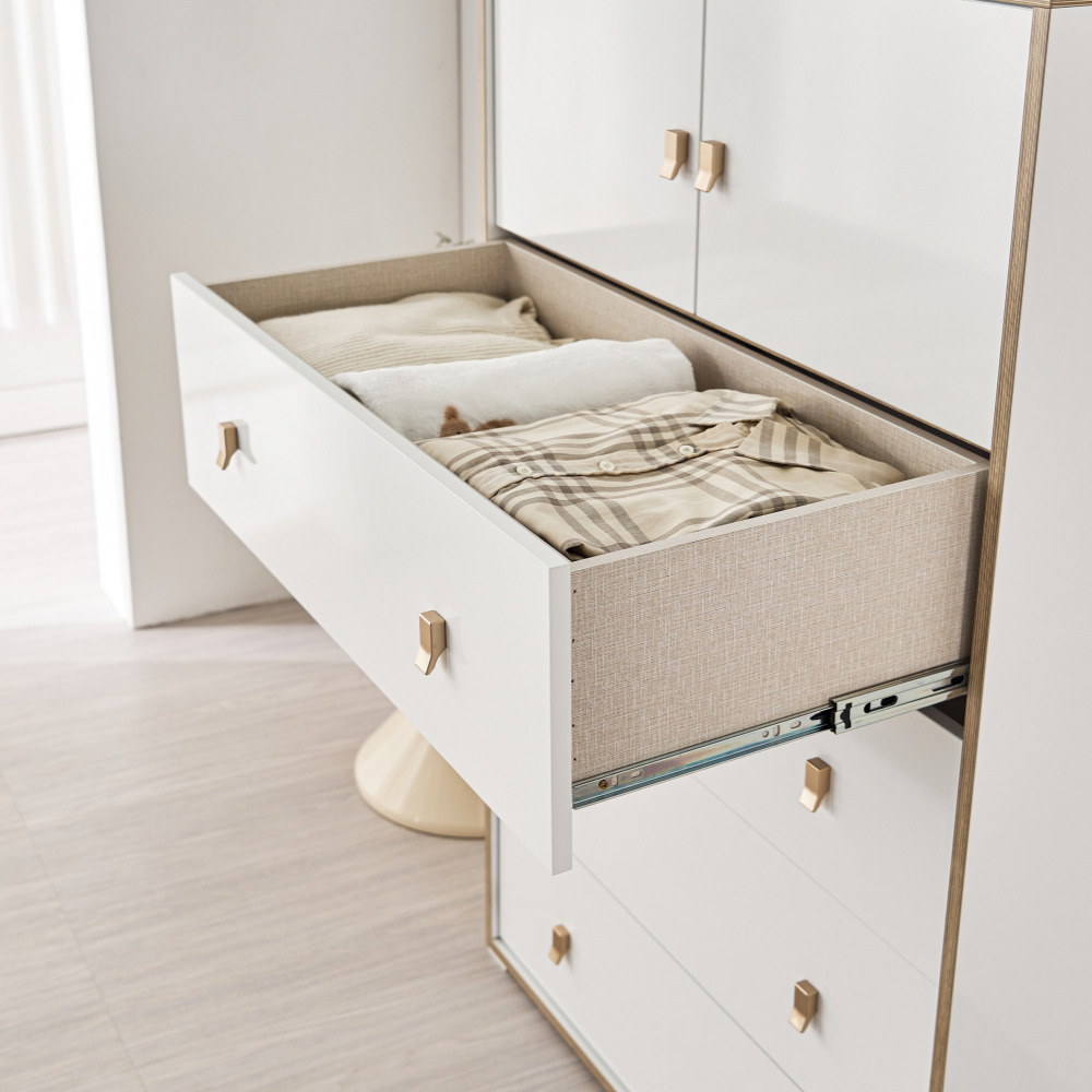 차차 800서랍장 속깊은 드레스룸 옷 서랍장 높은 800x400x1238mm, 5단, 네추럴화이트 - 상세 이미지 4