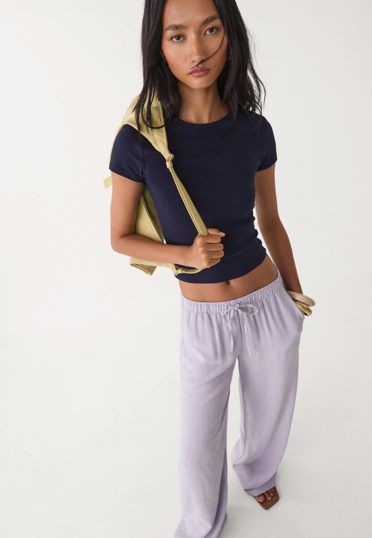 스트라디바리우스 라이트와이드 린넨블렌드 스트링 팬츠 1235/737 LILAC - 상세 이미지 4