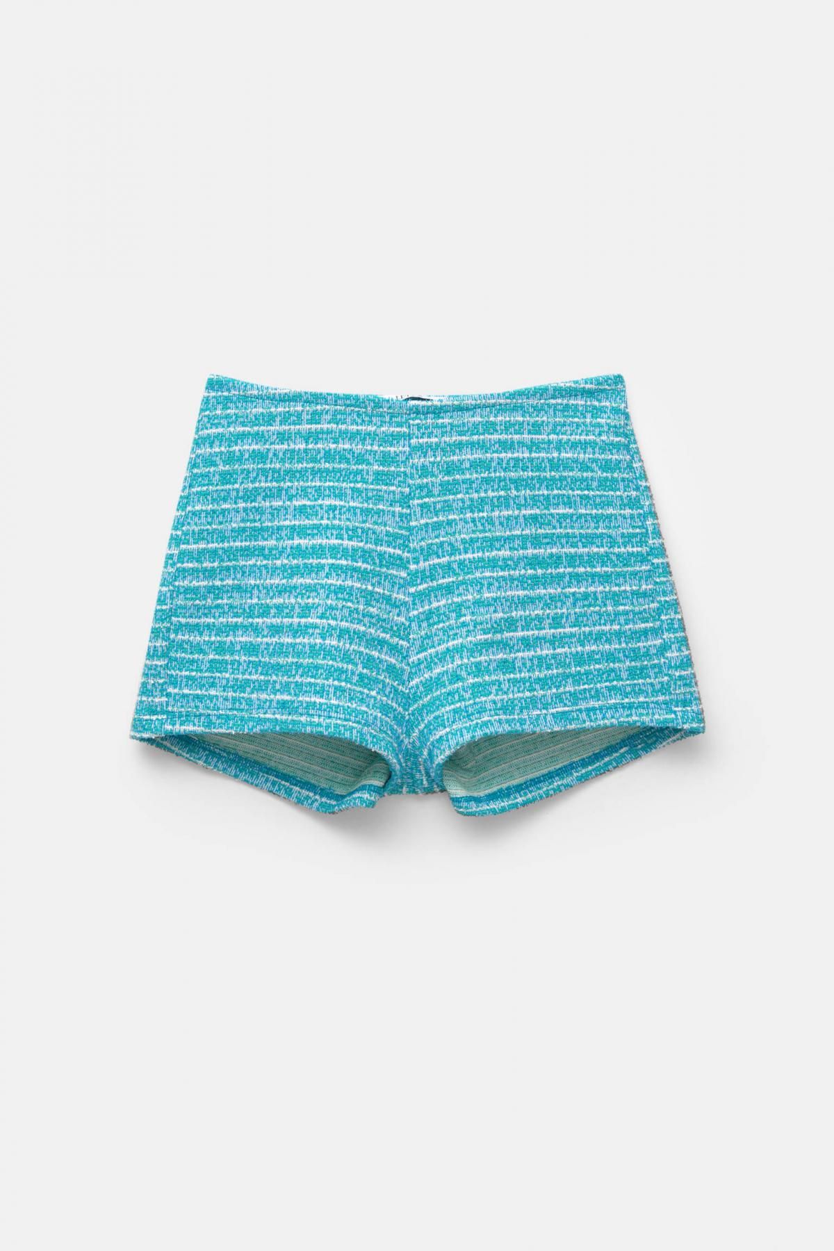 풀앤베어 텍스처 스트라이프 니트 반바지 7696/407 WATER BLUE - 메인 이미지