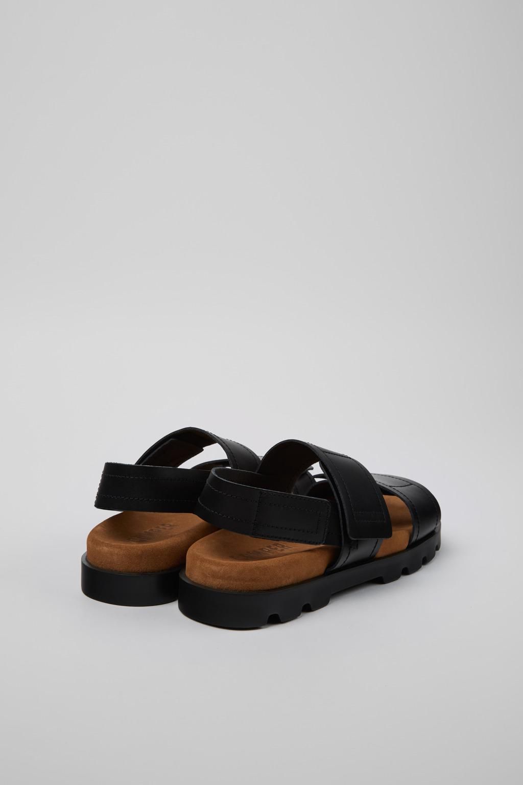 캠퍼 블랙 가죽 스트랩 샌들 Brutus K201323-013 BLACK - 상세 이미지 3